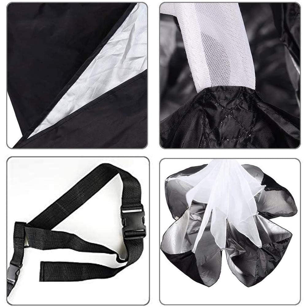 DIYMAG Speed Training Resistance Parachute, Professional Running Chute for Athletic Performance (Black, 56 in) 7j33u