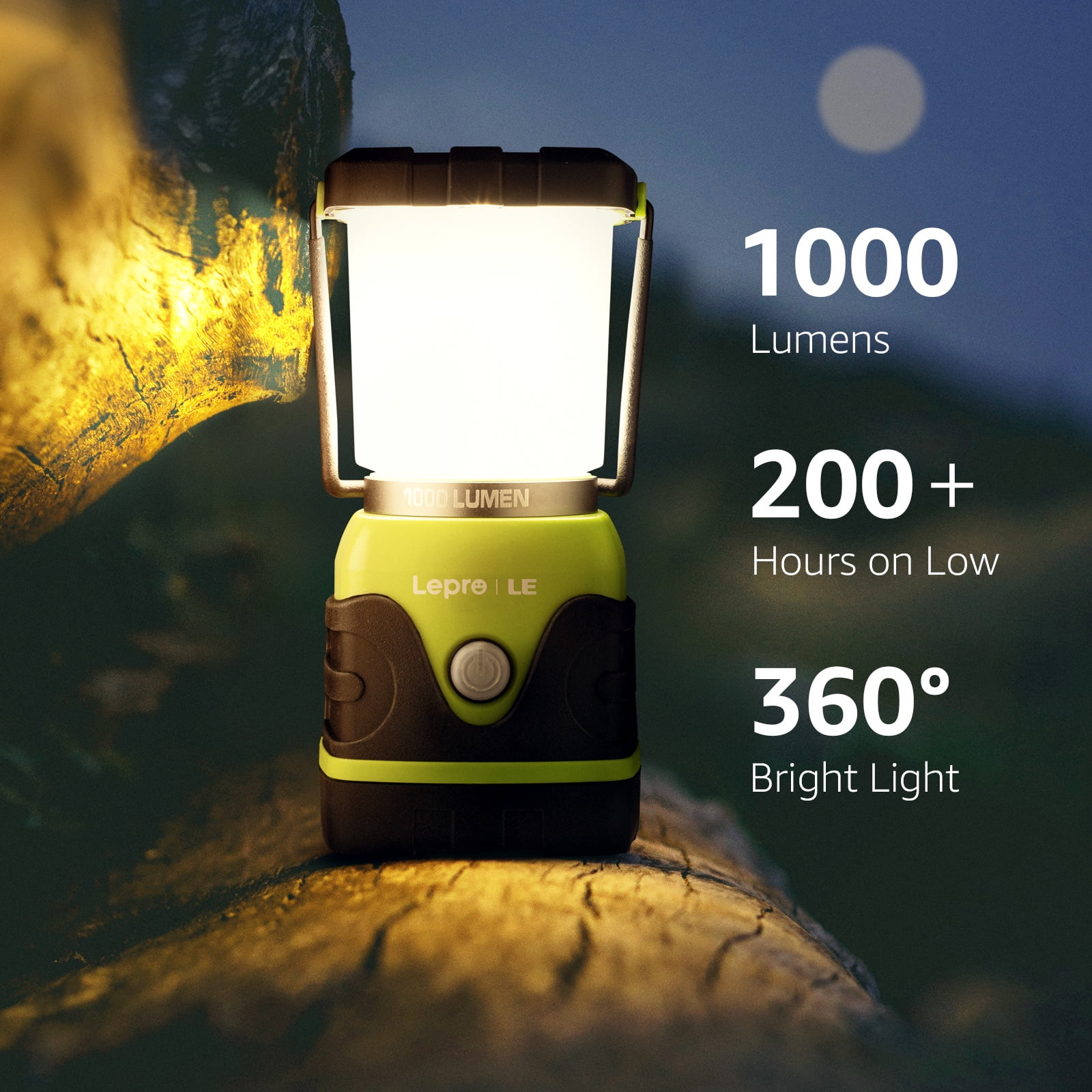 Lepro LED Camping Lanterns, 1000 Lumen Portable Tent Lights with 4 Dimmable Modes (Green, 2-Pack) o4oik - Image 6