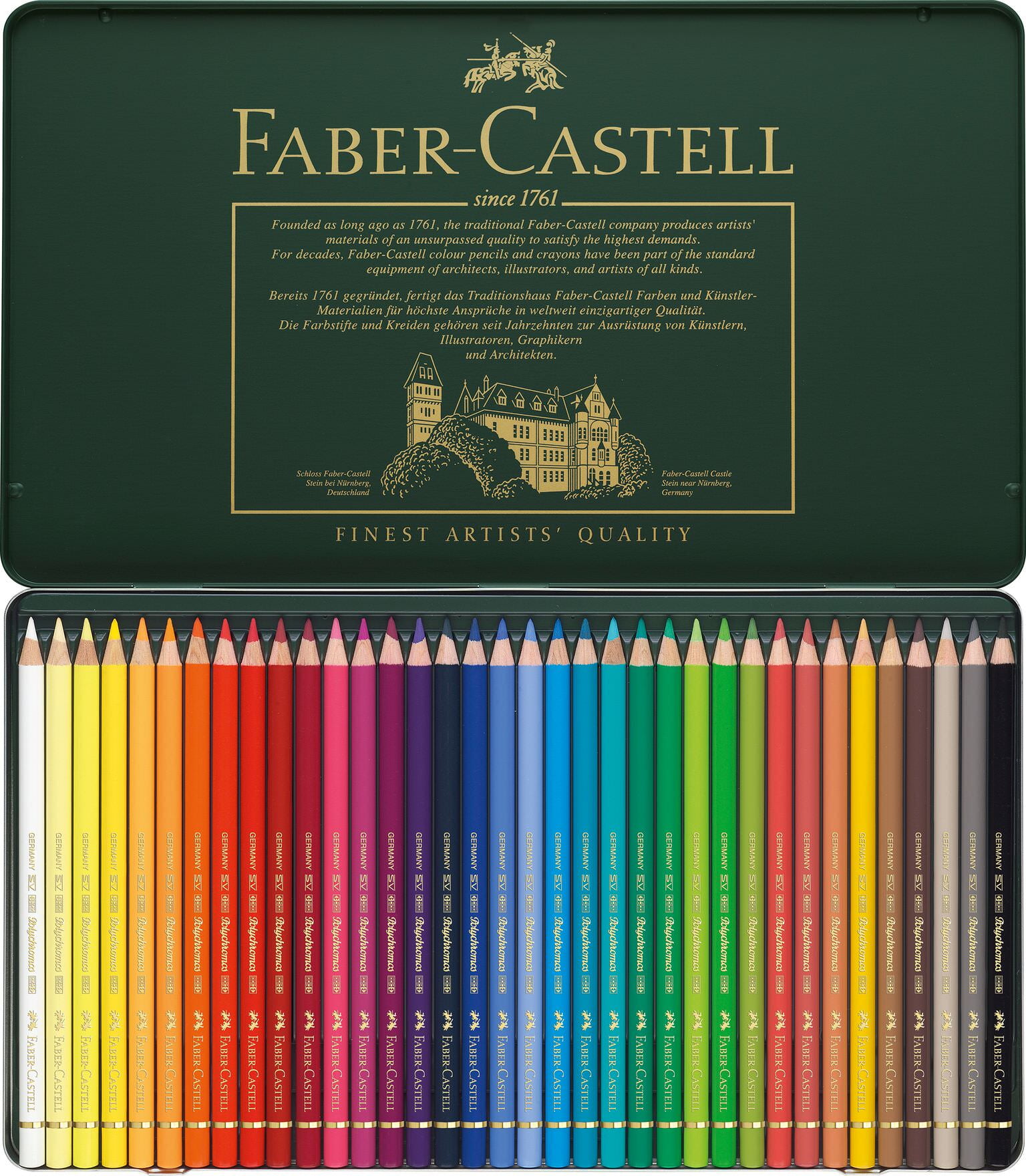 Faber-Castell Polychromos Artists' Colored Pencils Professional Drawing Set (Assorted Colors, 36 Count) 16zb0