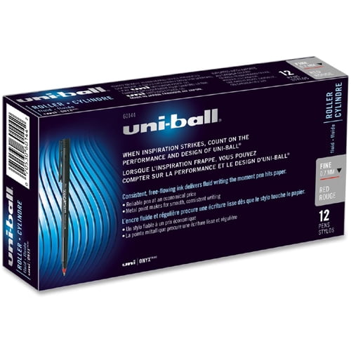 uni-ball Onyx Roller Ball Stick Pen (Red Ink, Fine Point, 12 Count) jg773