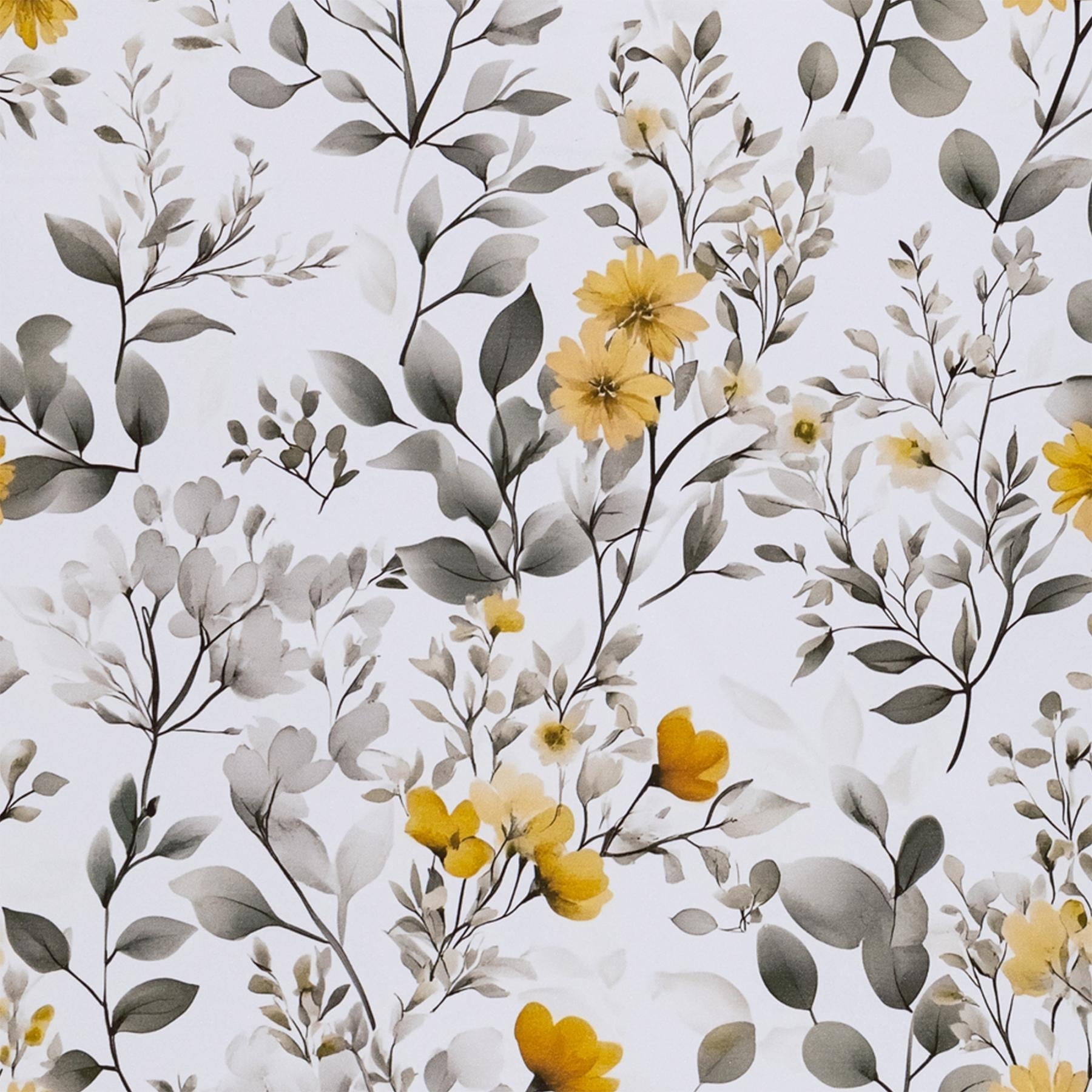 Abyssaly Floral Peel and Stick Wallpaper, Vintage Vinyl Contact Paper for Home Decor (Yellow, 17.3 in x 118 in) 54pri