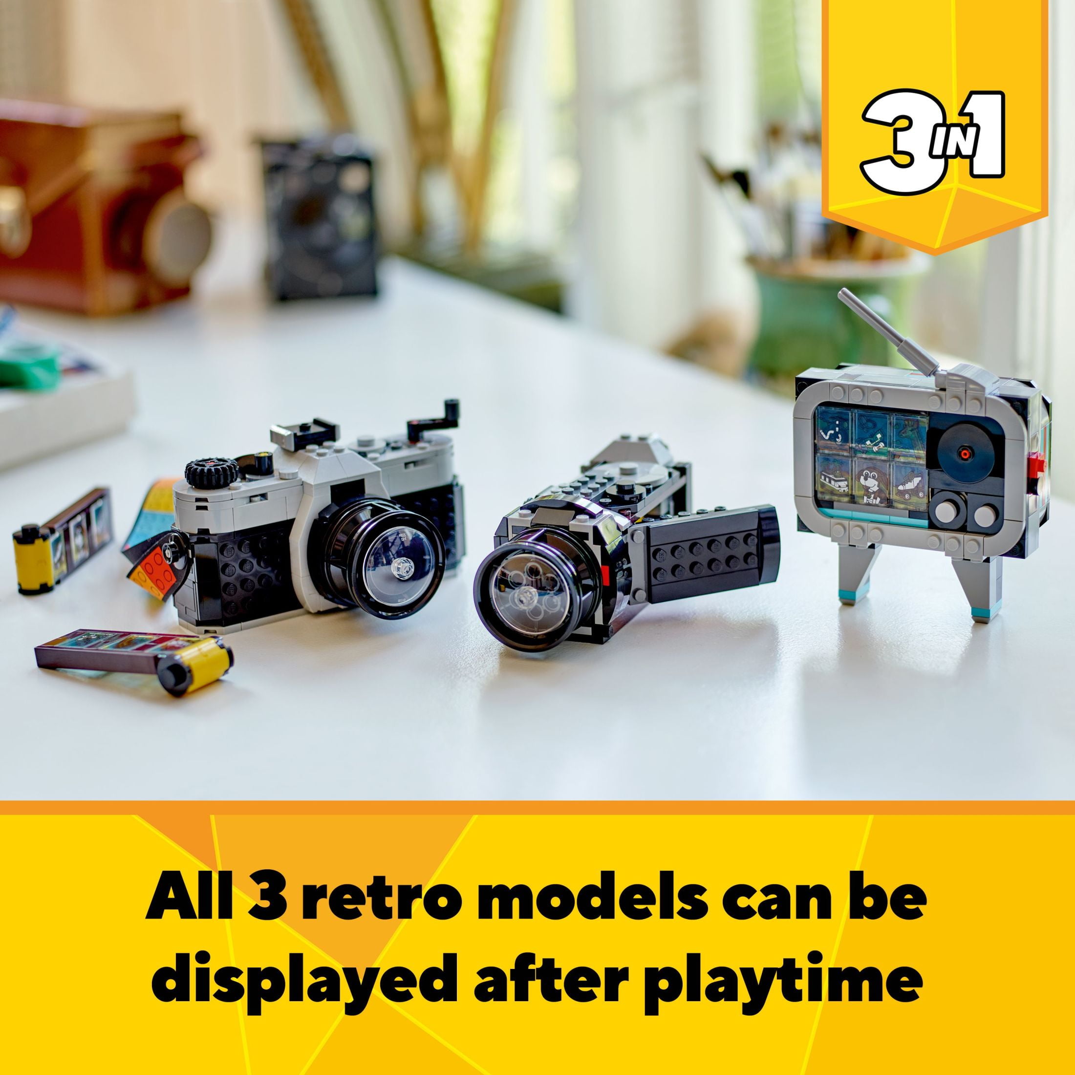 LEGO Creator 3-in-1 Retro Camera Building Set with Retro Video Camera and TV Models (261 Pieces) pqeq5