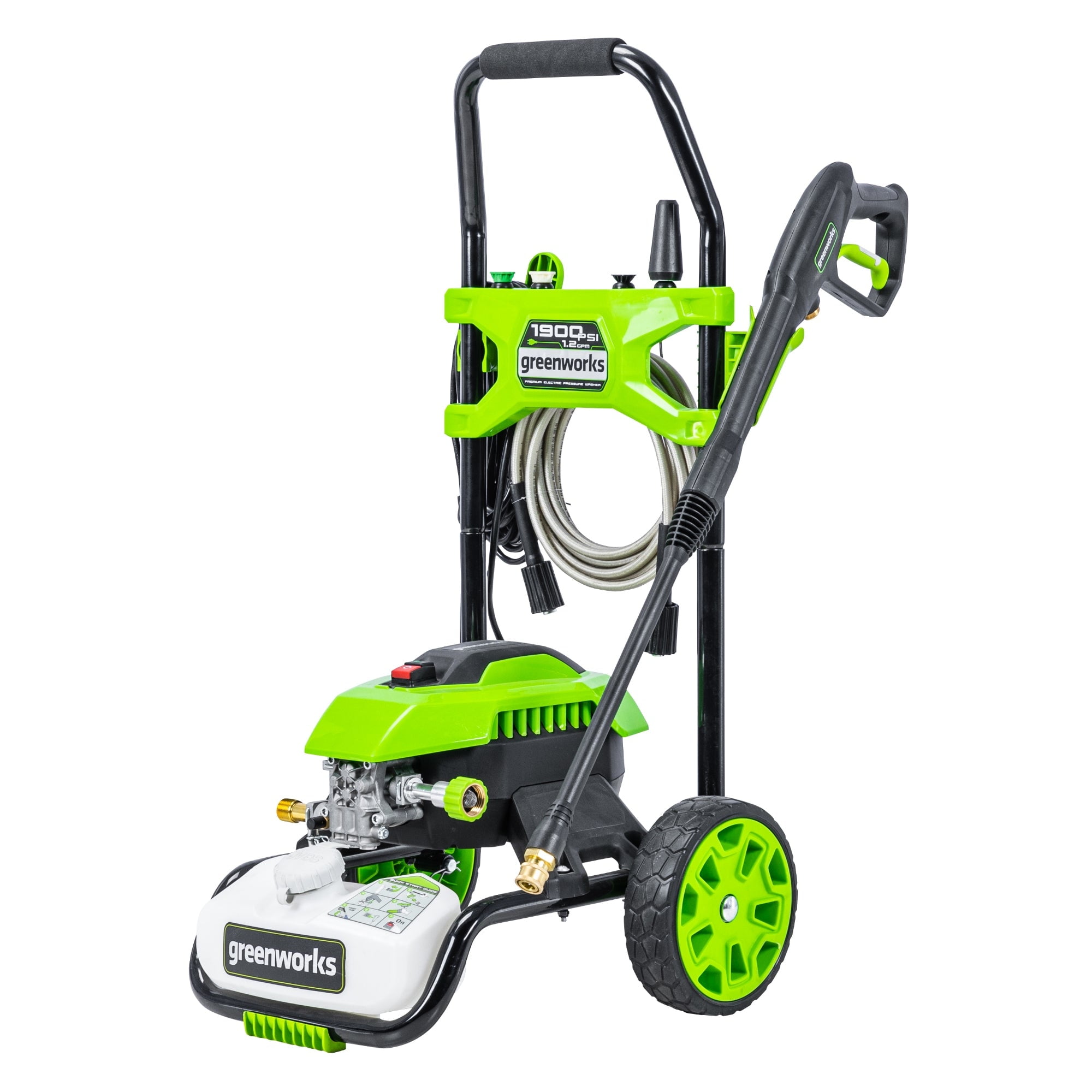 Greenworks 1900 PSI Electric Pressure Washer with 1.2 GPM Flow Rate and 4 Quick-Connect Nozzles (13 Amp) 518ae