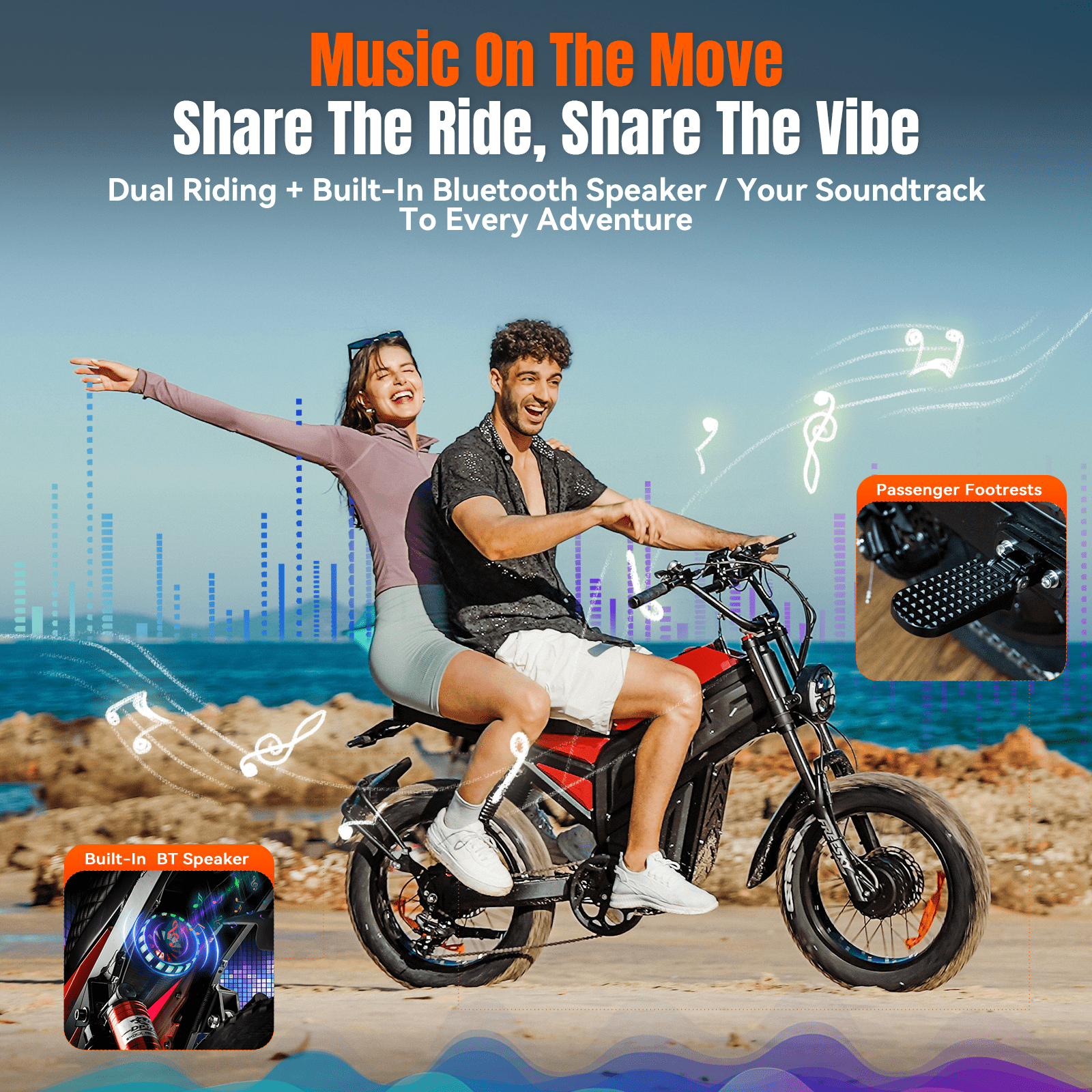 FREESKY Cheetah Dual Motor Electric Bike, 4000W AWD All-Terrain E-Bike with Full Suspension (Red, 20 in Fat Tires) 5wgs0