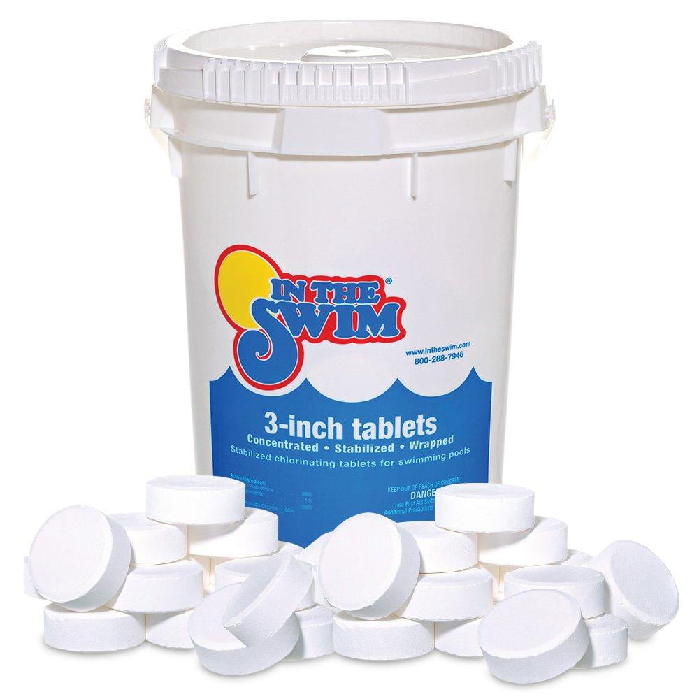 In The Swim 3 Inch Stabilized Chlorine Tablets for Swimming Pools (90% Available Chlorine, 50 lb) 1gw7z