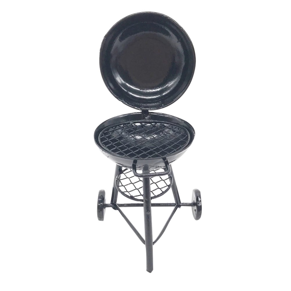 GOOHOCHY Miniature Iron BBQ Grill Decorative Dollhouse Accessory (Black, 1 Pack) eijyg