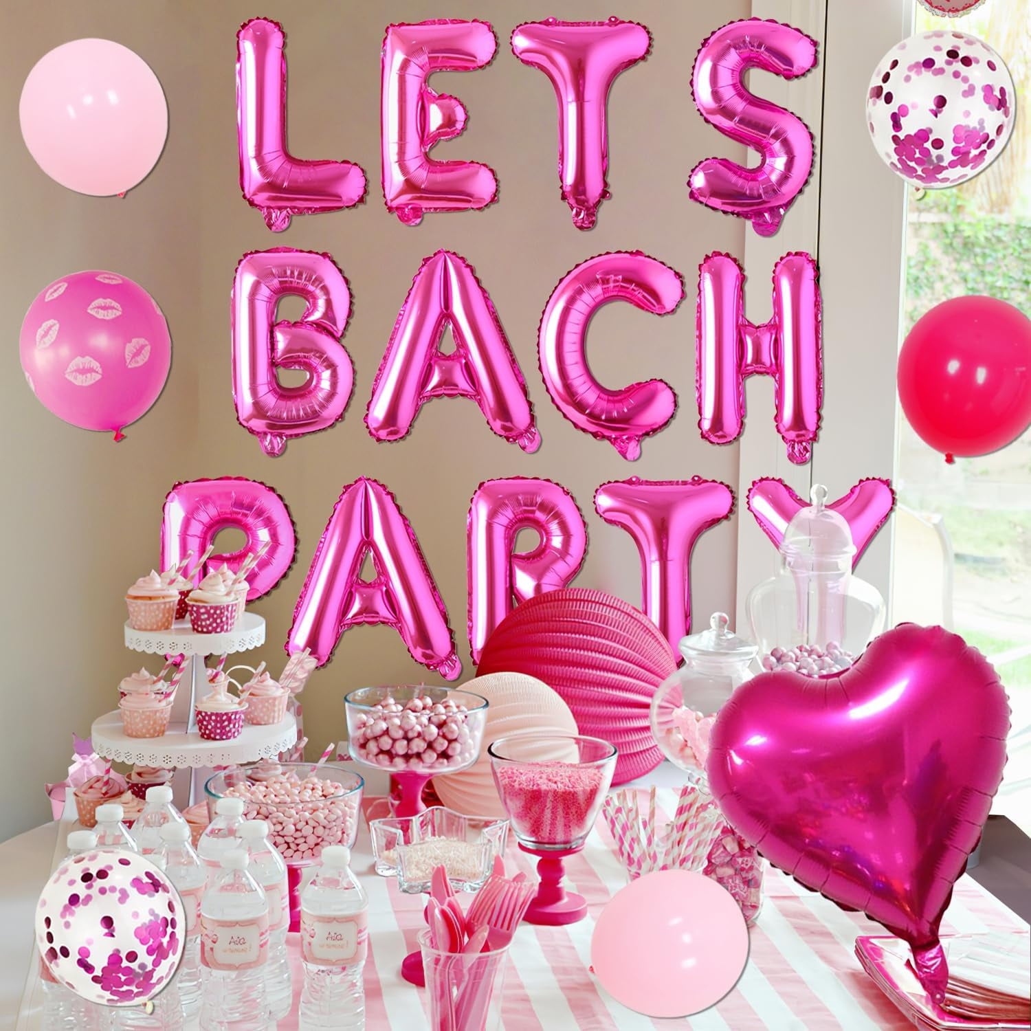 Merrystorm Bachelorette Party Balloon Garland Arch Kit (Rose Red and Pink, 85 Piece Set) me996