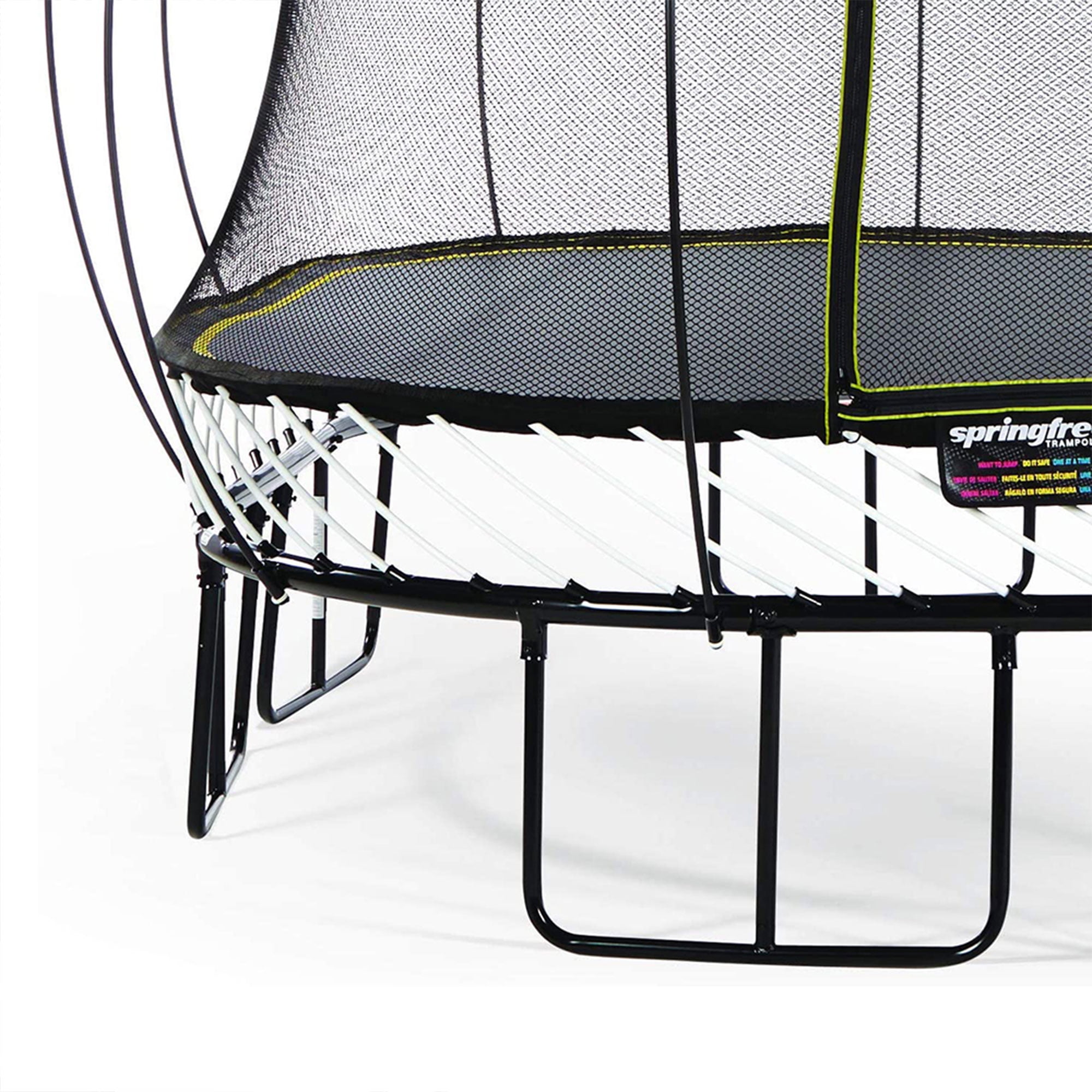 Springfree 11 Ft Large Square Backyard Trampoline with Safety Enclosure (Black, 11 ft) gulpb