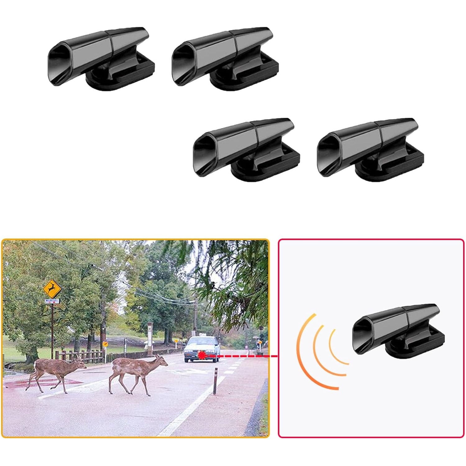 Peduu Deer Warning Whistles for Cars and Motorcycles (Black, 8 Pack) z8alb