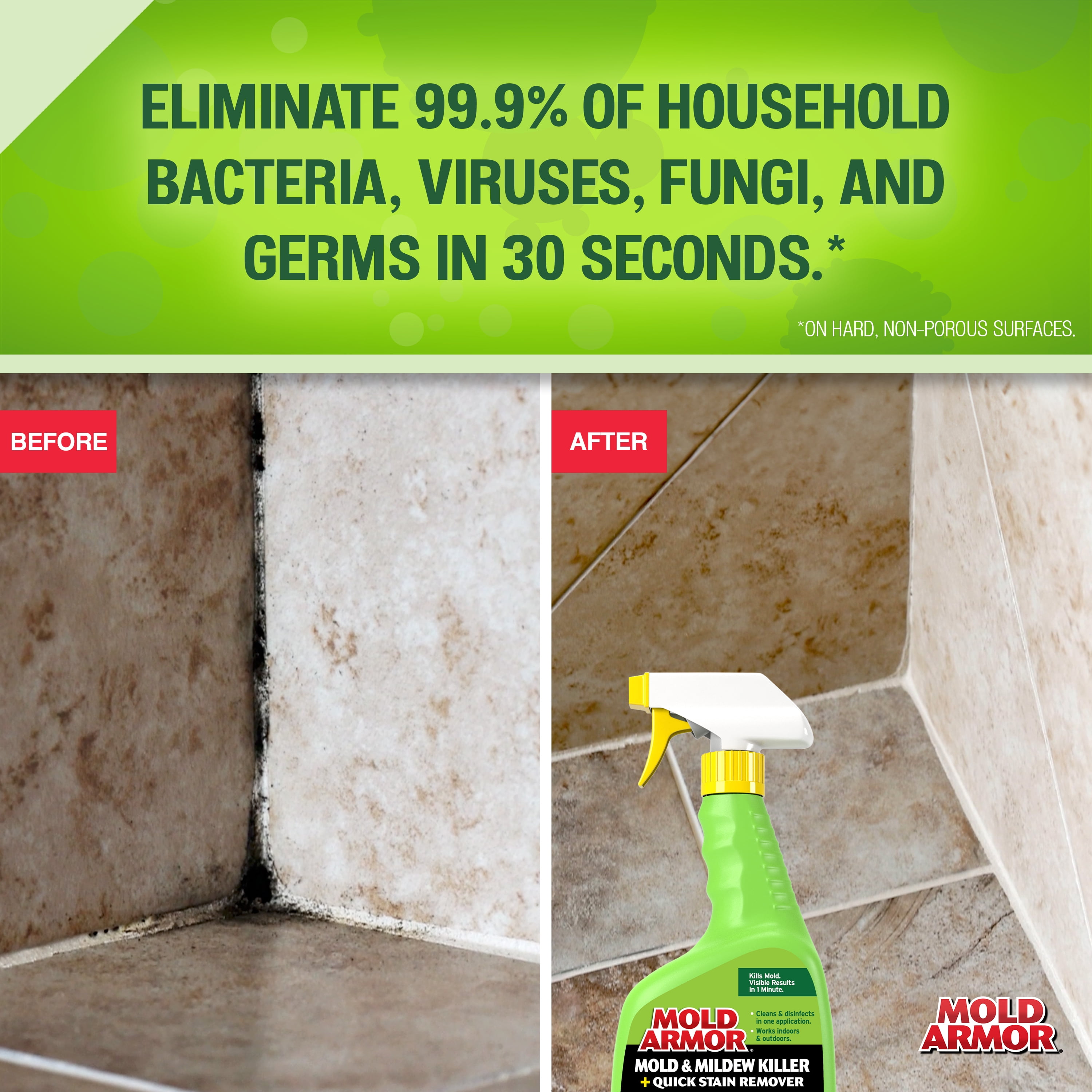 Home Armor Instant Mold & Mildew Stain Remover (Bleach-Based Formula, 32 oz) 15auj