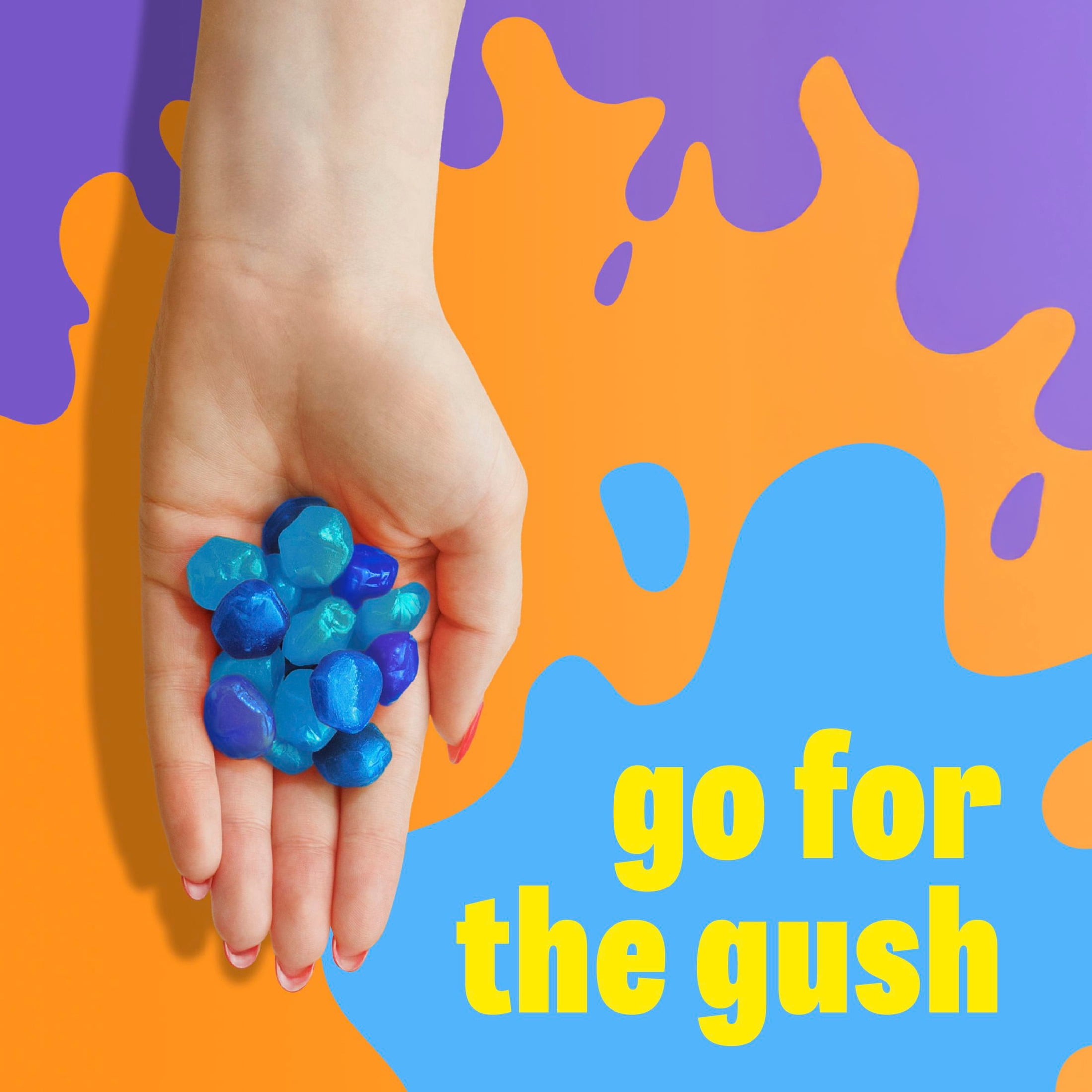 Gushers Fruit Flavored Snacks, Valentine's Day Edition, Juicy Center Chewy Treats (Blueberry Grape & Sour Blue Raspberry, 20 Ct, 16 oz) hr2nu