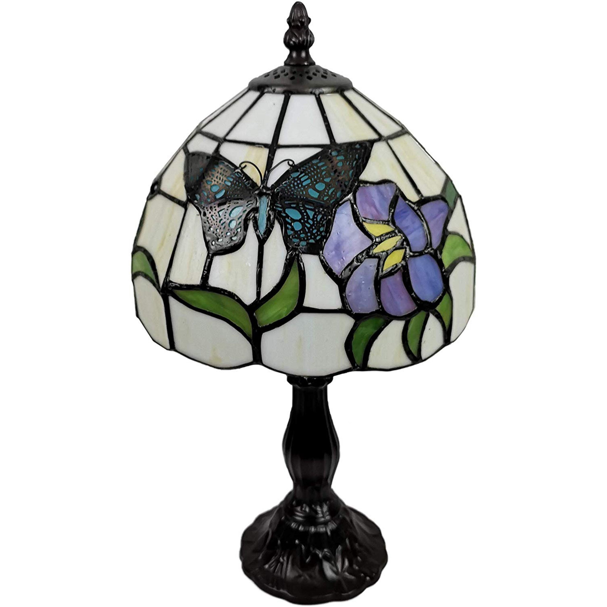Amora Lighting Tiffany Style Butterflies Mini Table Lamp (Multicolor, 15 in) 9yewi - Image 2