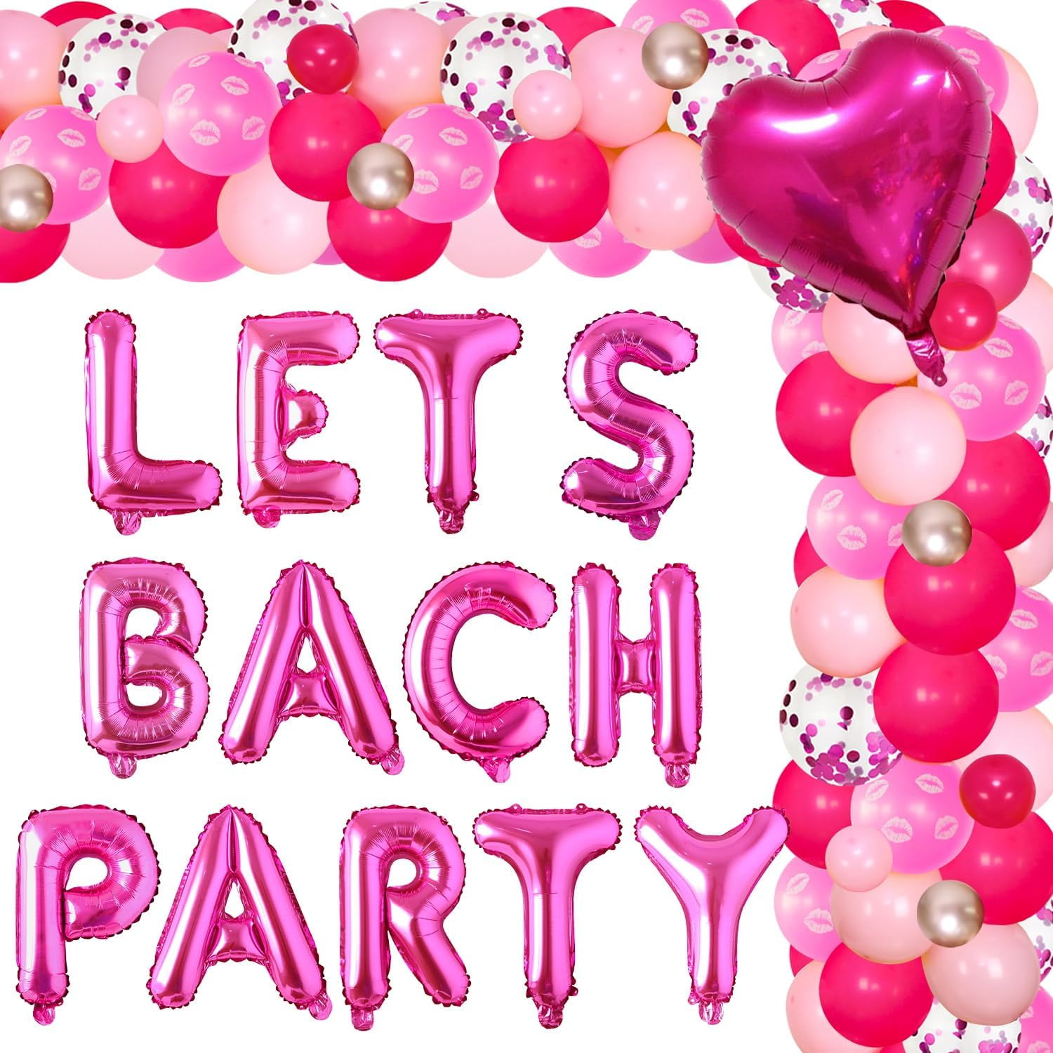Merrystorm Bachelorette Party Balloon Garland Arch Kit (Rose Red and Pink, 85 Piece Set) me996