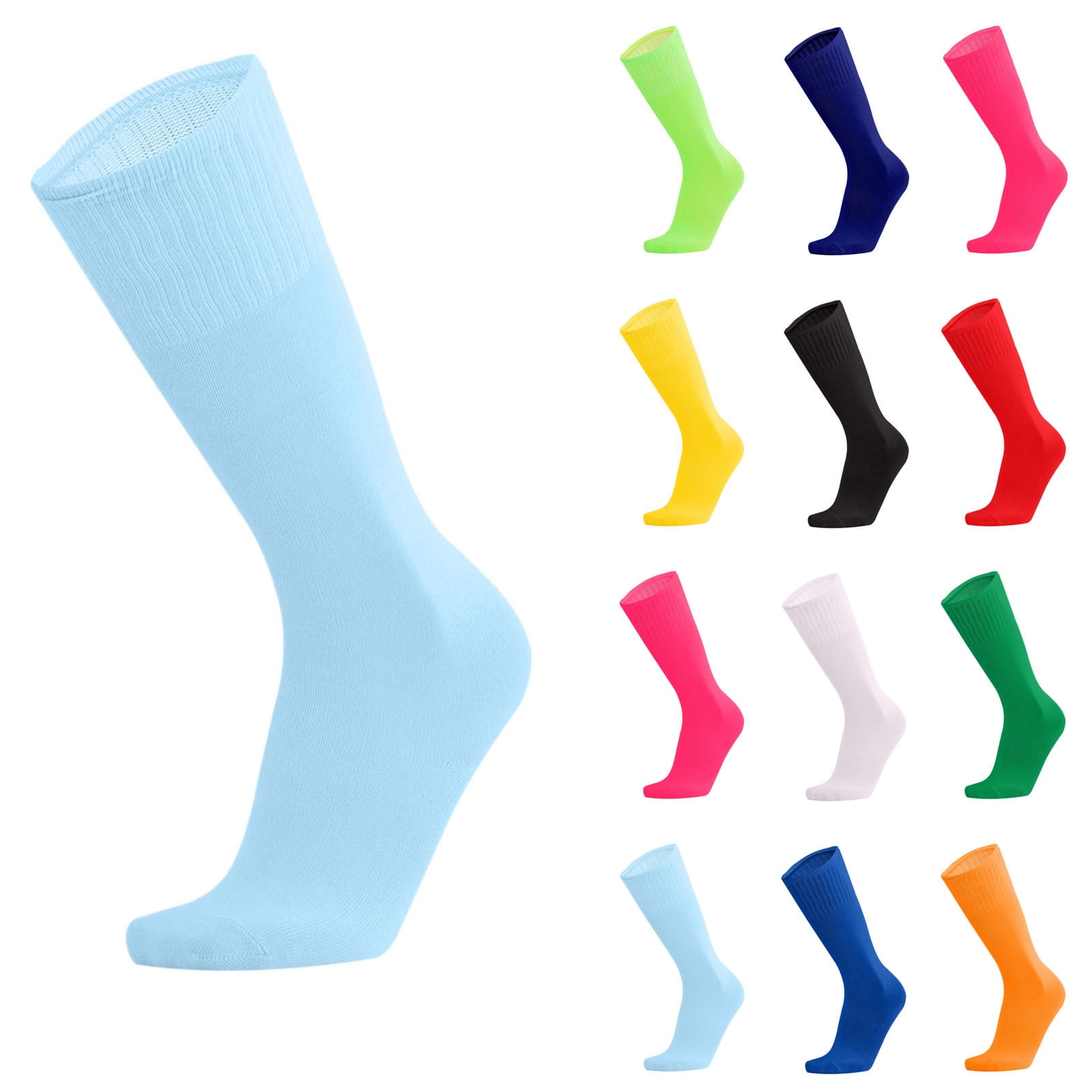 Axiiglly Boys Mid-Length Cotton Athletic Socks (Solid Color, One Size) zom4x