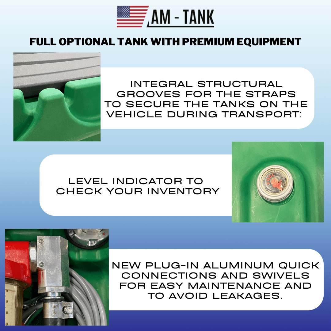 AM-Tank Portable Diesel Transfer Tank with 12V Pump and Auto-Nozzle (58 Gallon, 13 ft Hose) i03mw