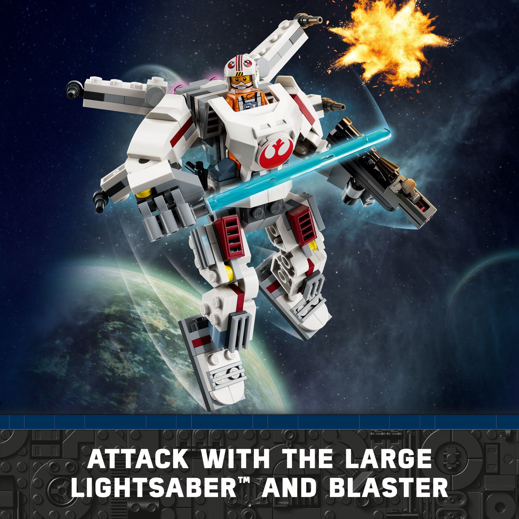 LEGO Star Wars Luke Skywalker X-Wing Mech Building Set, Posable Action Figure Toy (75390) prato