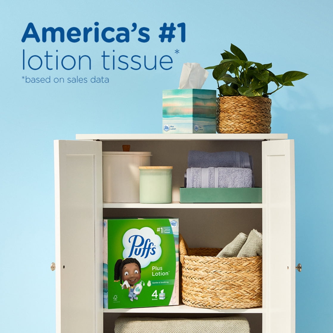 Puffs Plus Lotion Facial Tissues, Soothing 2-Ply Paper Tissues (White, 8 Cube Boxes, 576 Total Tissues) xpw0w
