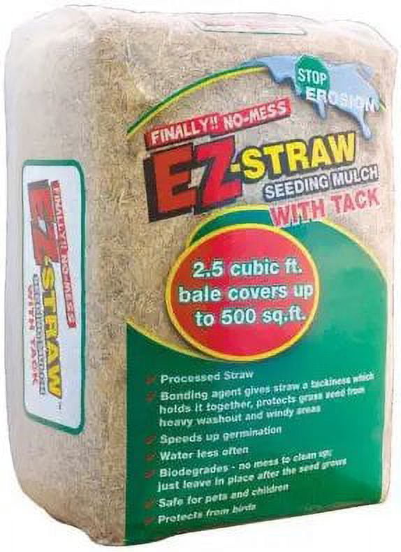 Rhino Seed EZ-Straw Natural Straw Mulch for Lawn Seeding and Erosion Control (500 sq ft) u27pl