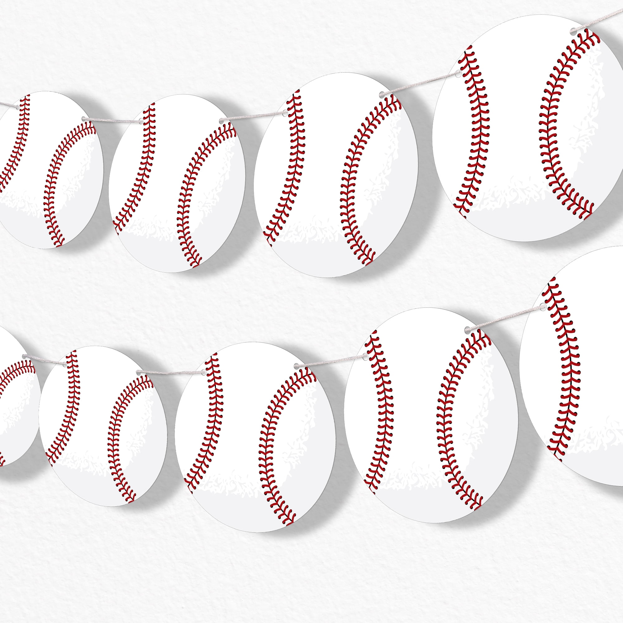 Big Dot of Happiness Baseball Garland Banner, Sports Theme Party Decorations (White, 30 ft) m56nh