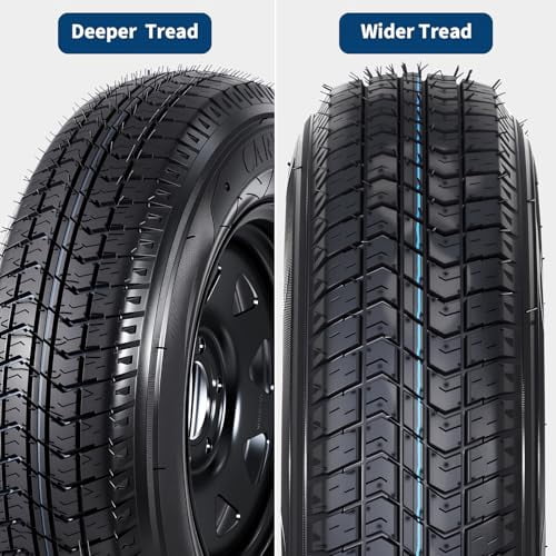GARVEE ST205/75D15 Trailer Tires and 15 in Rims (2-Pack, 5 Lug on 4.5 in Bolt Pattern, 6PR Load Range C) c9zym