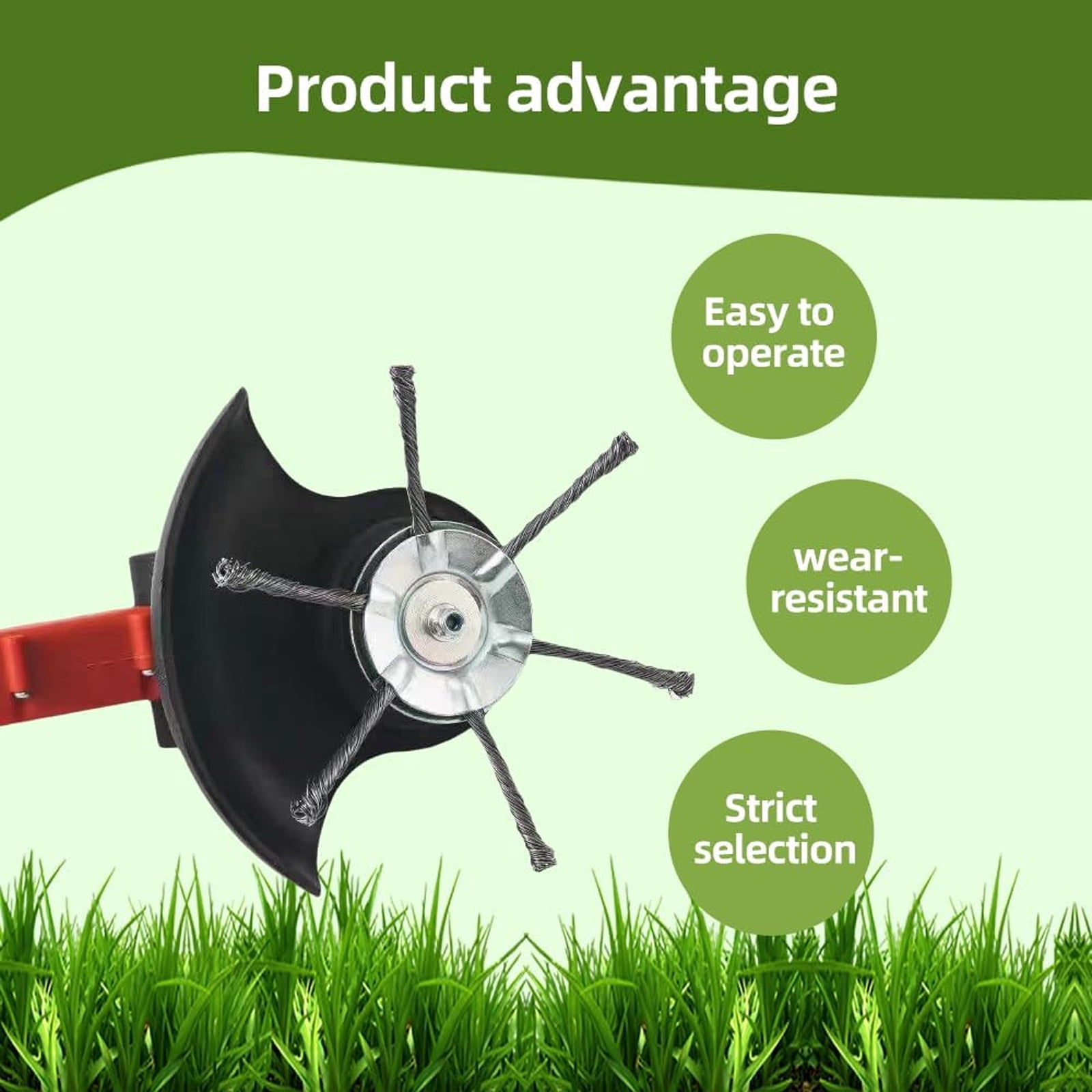 LINMOUA Universal Steel Wire Trimmer Head Heavy-Duty Weed Brush Cutter (Silver, 6 in, 3 Pack) f64ut