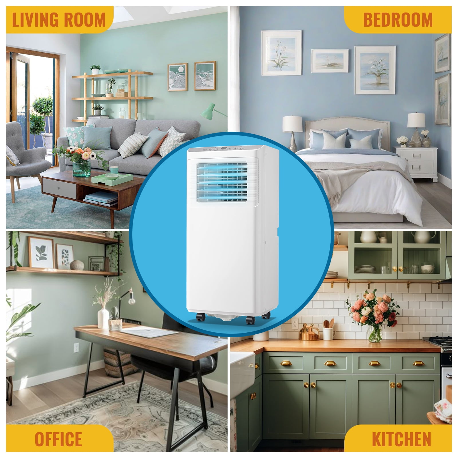 WANAI Portable Air Conditioner 8000 BTU Cooling Fan Dehumidifier (White, 250 sq. ft.) 4hb3e