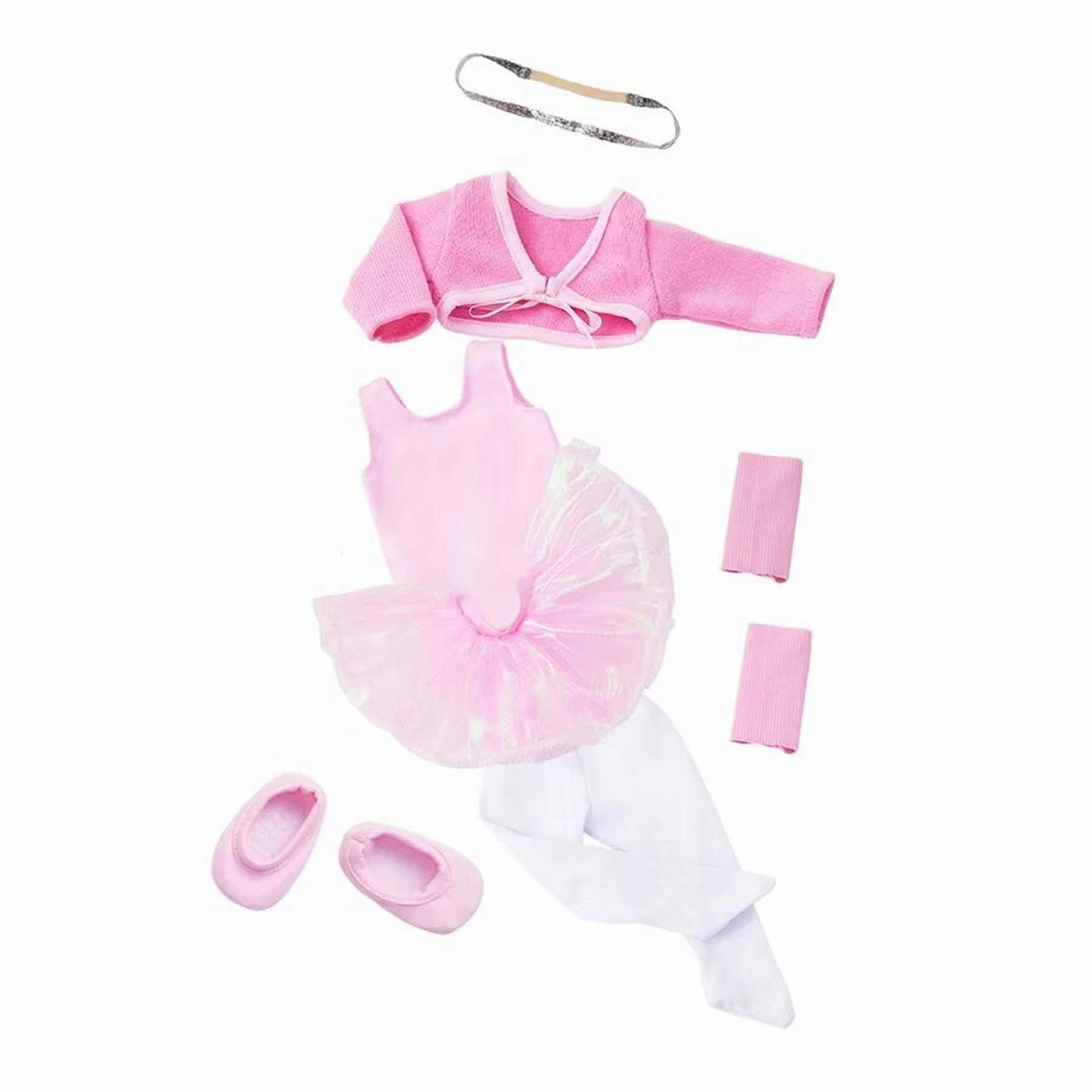 AlevRam 6-Piece Ballet Outfit Set for 18-inch Dolls (Pink, 18 in) 6itdj