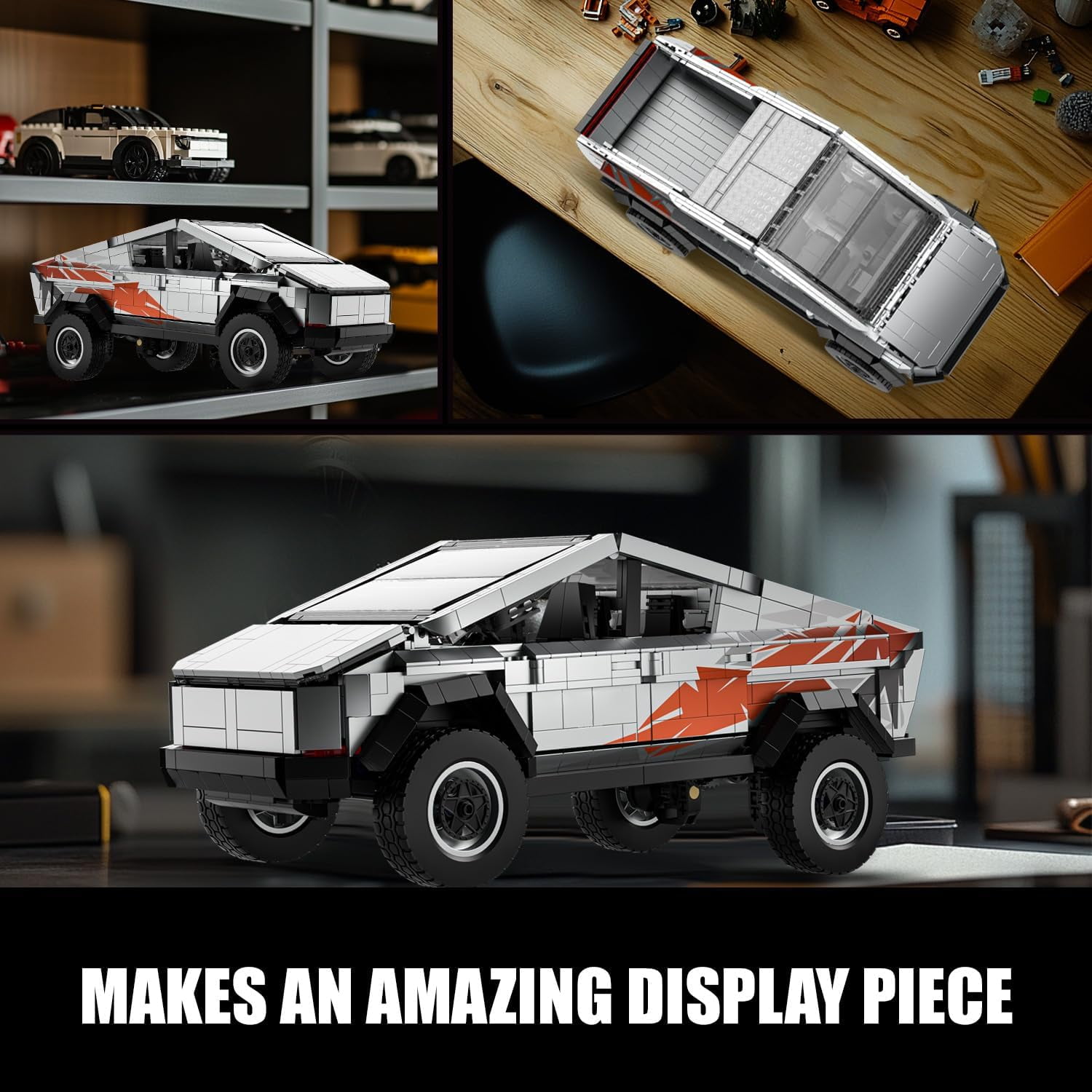 Remocguys Cyber Truck Building Set Vehicle Model Kit (White, 1067 Pieces) gq57y