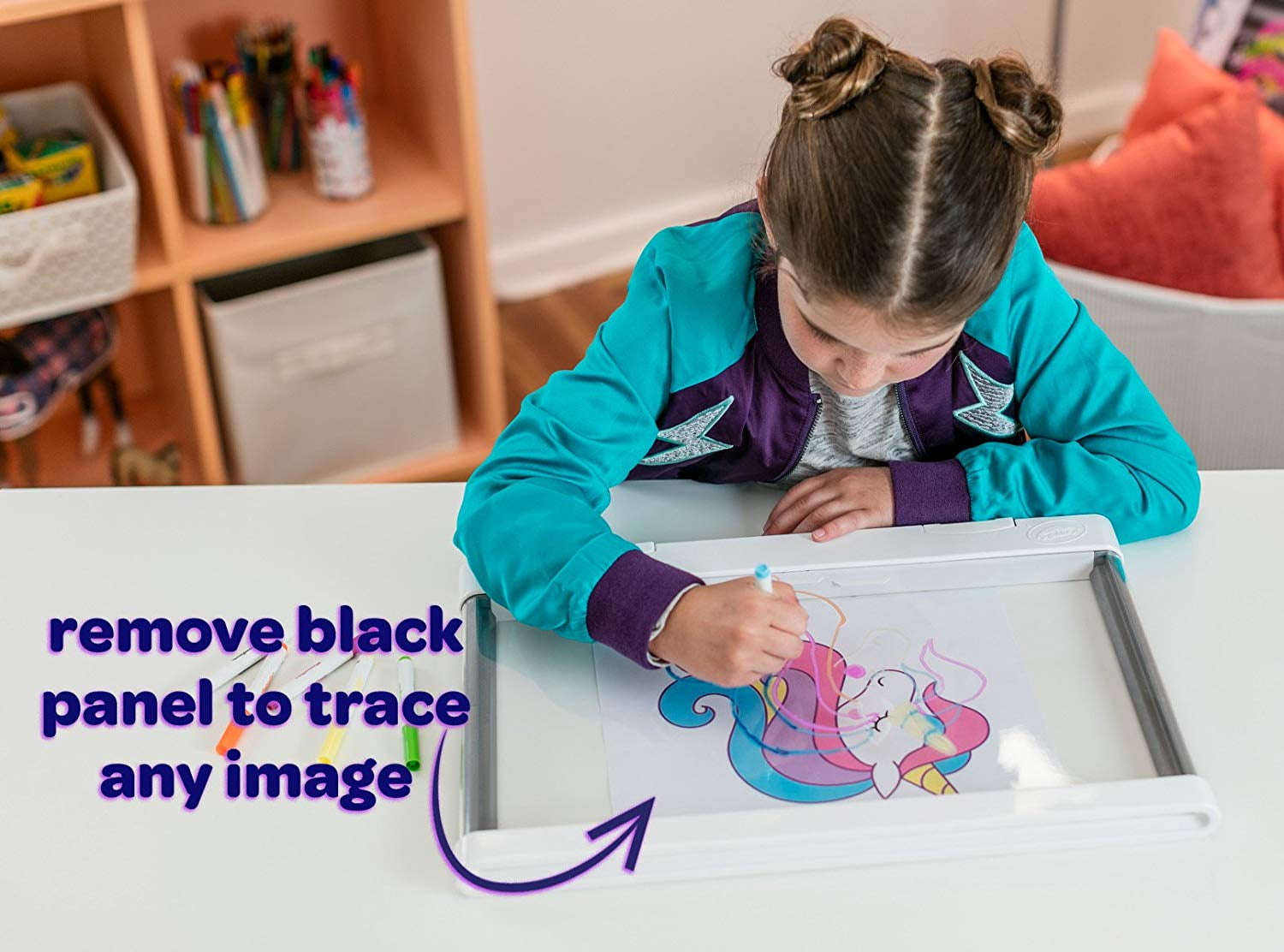 Crayola Ultimate Light Board LED Drawing Tablet with 6 Washable Gel Markers (White, 1 Pack) opap7