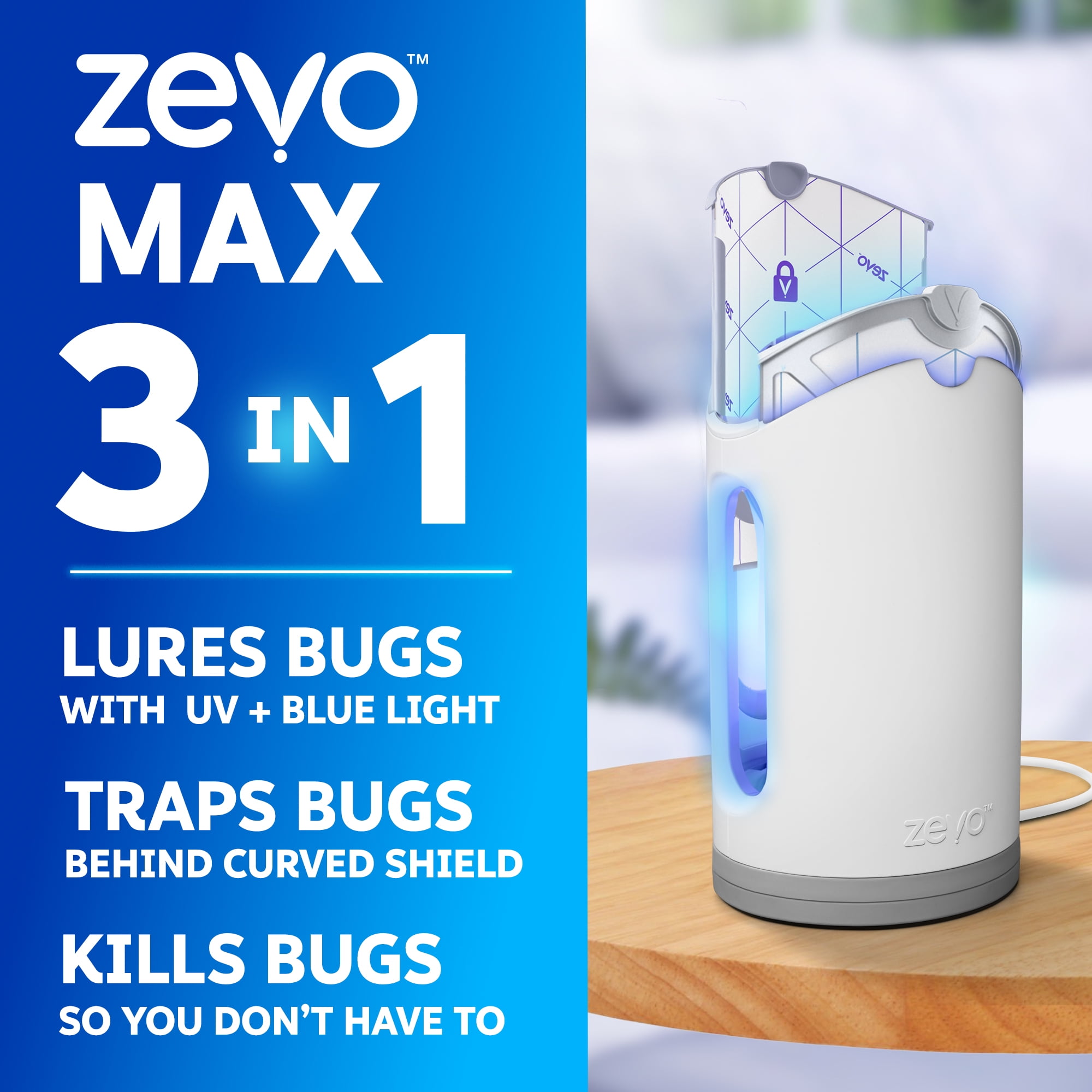 Zevo Max Indoor Flying Insect Trap (UV Light Attractant, 1 Device & 2 Cartridges) 9c2f7