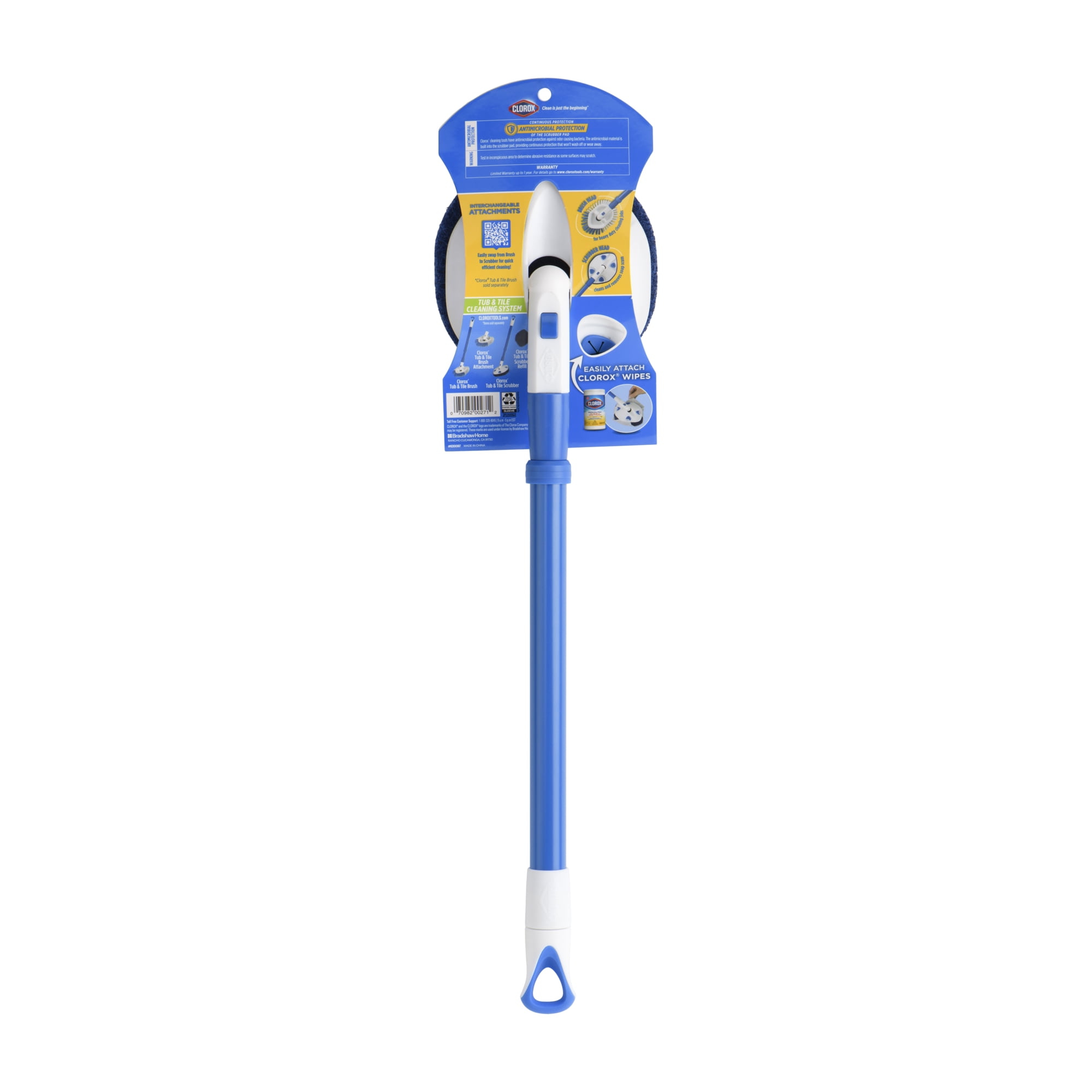 Clorox Extendable Tub and Tile Scrubber with Pivoting Head (28.5 in) z1uqr