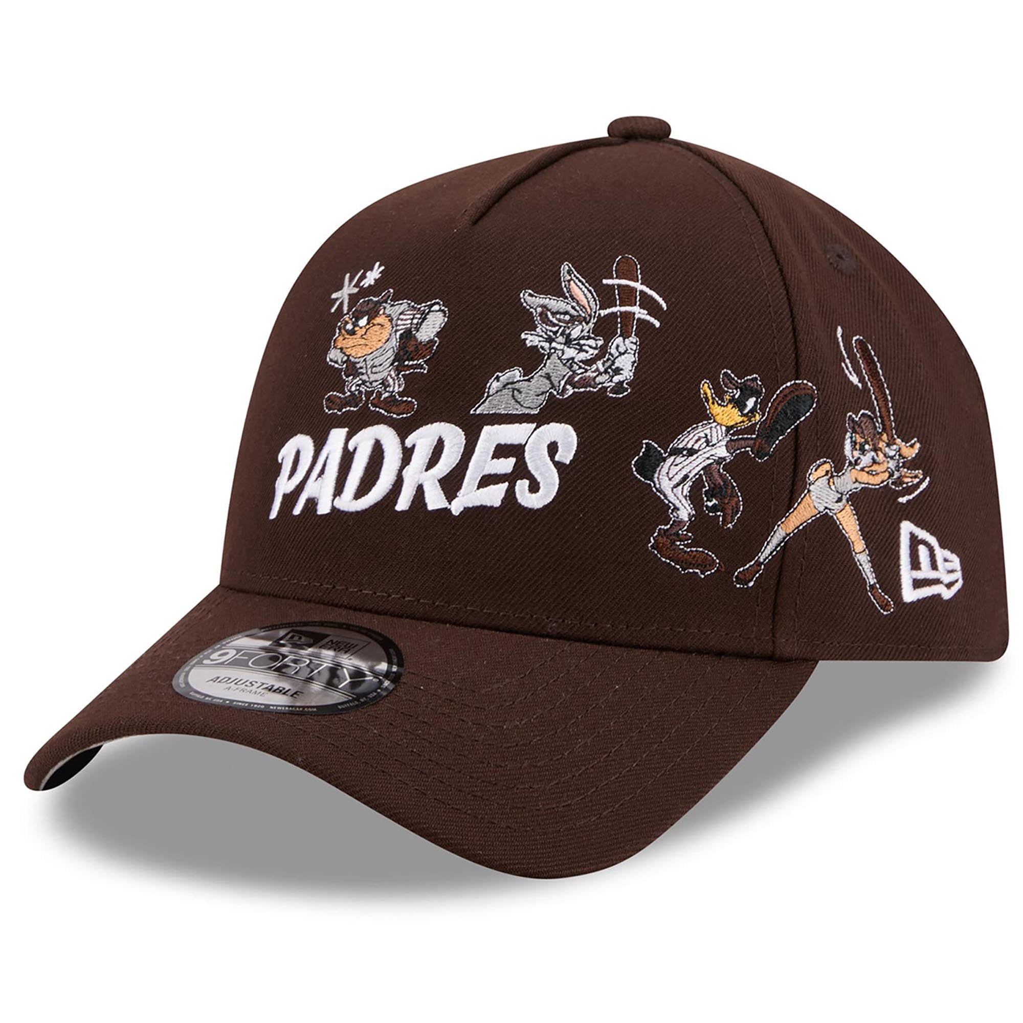 New Era San Diego Padres Looney Tunes A-Frame 9FORTY Adjustable Hat (Brown, One Size) ltl5f
