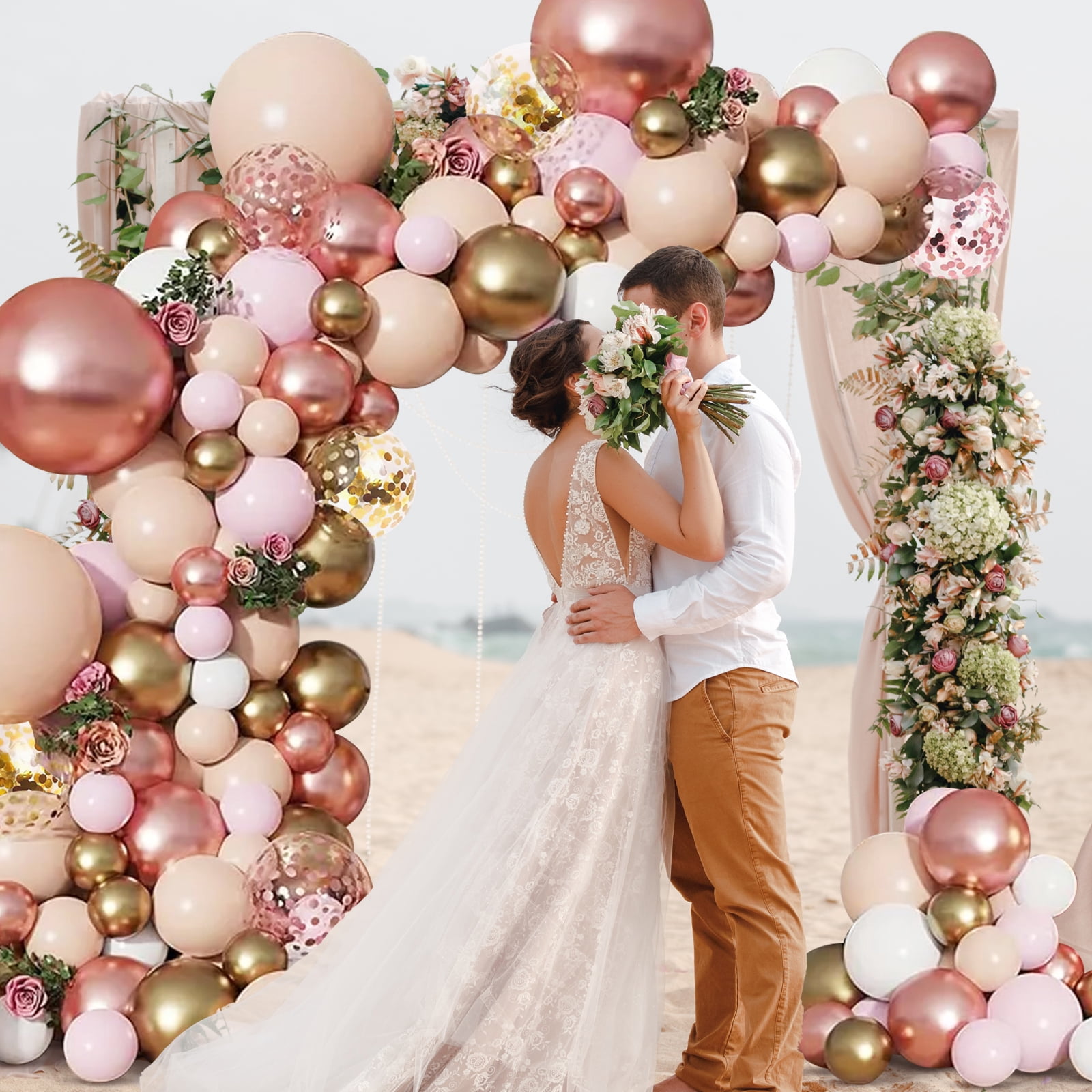 WODJR 84Pcs Rose Gold Balloon Arch Kit for Party Decorations (Rose Gold, 84 Pieces) lkg3f