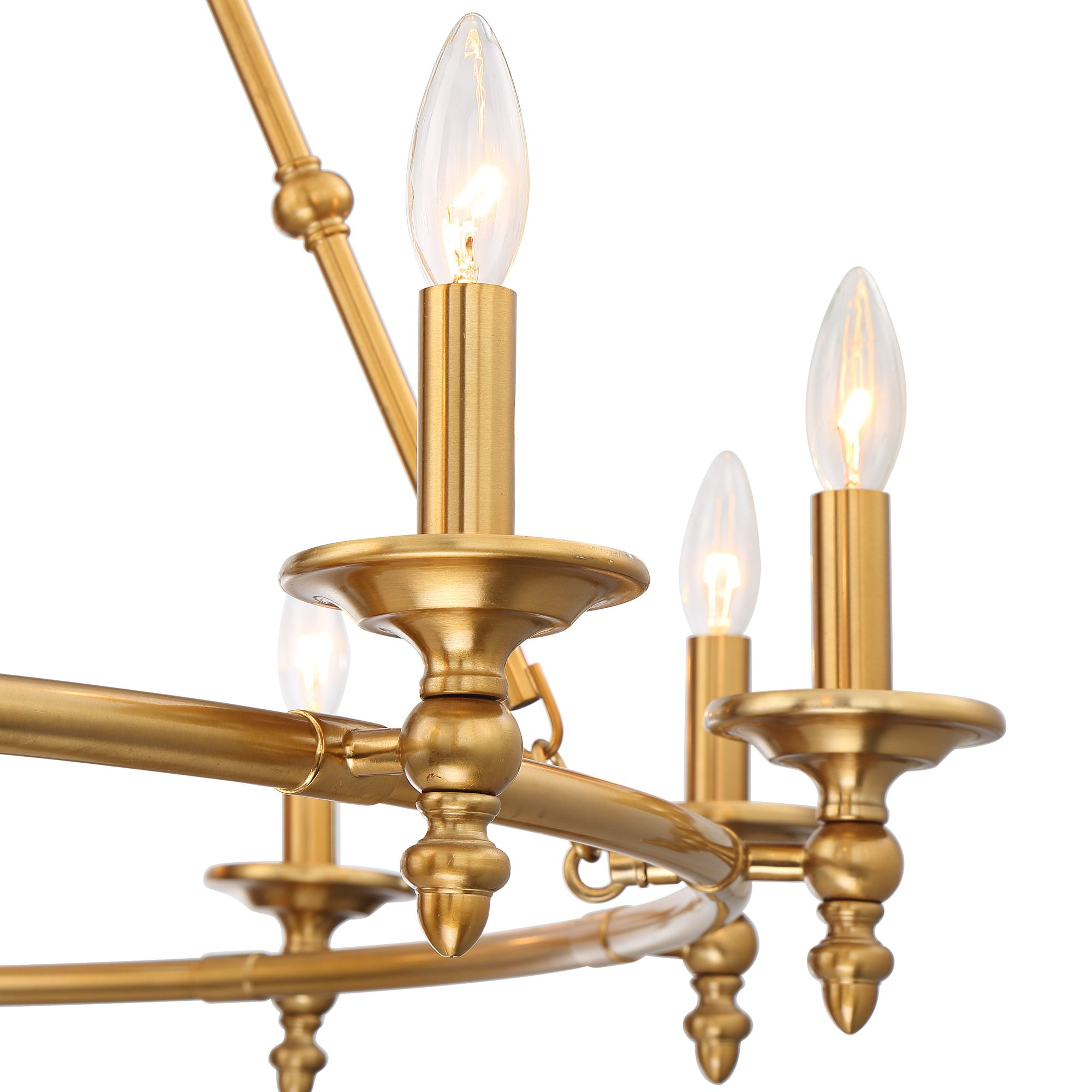 Stiffel Wagon Wheel Chandelier 6-Light Farmhouse Rustic Lighting Fixture (Antique Brass, 28 in) nju8b