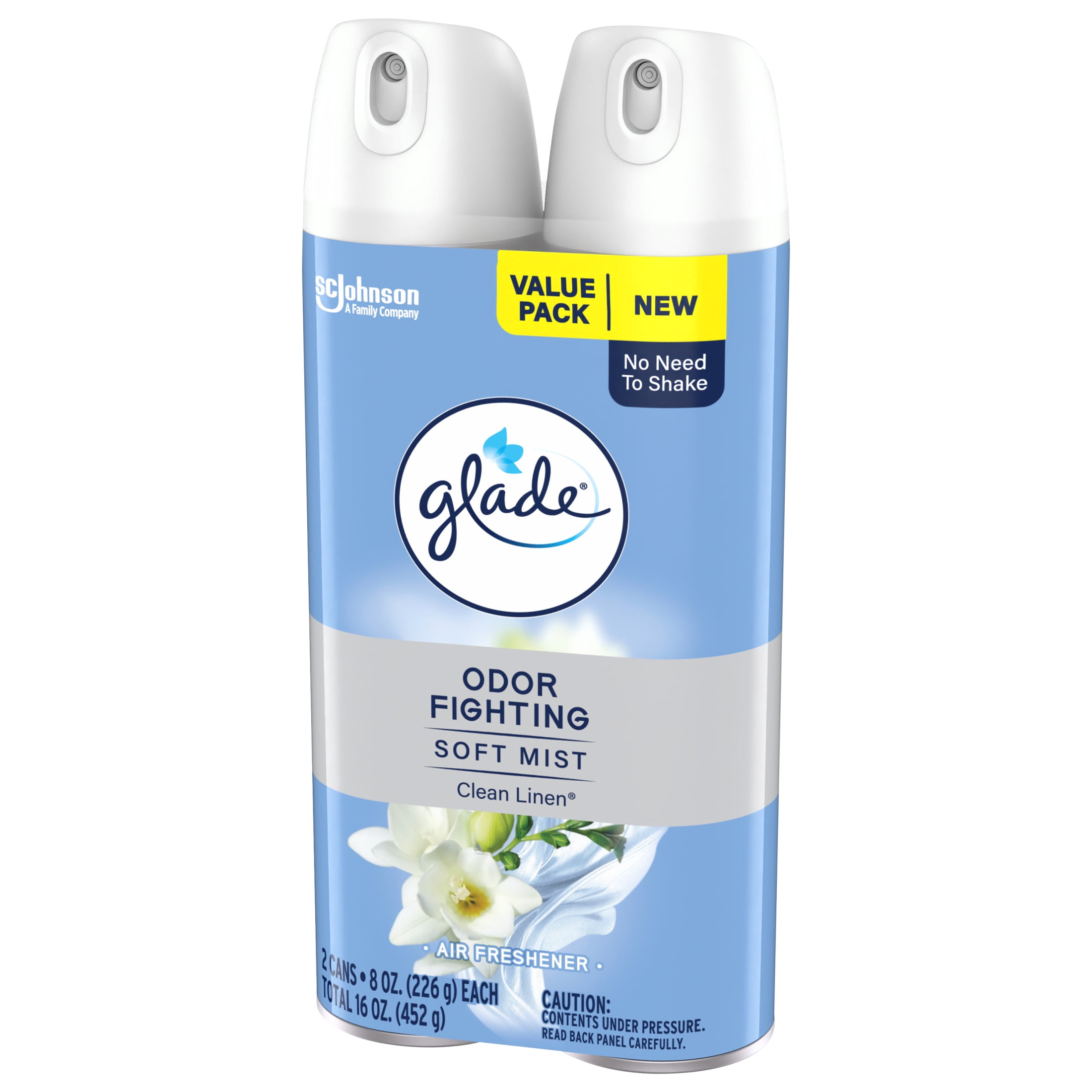 Glade Air Freshener Spray, Clean Linen Scent, Long-Lasting Odor Neutralizer (8 oz, 2 Pack) ohgqv