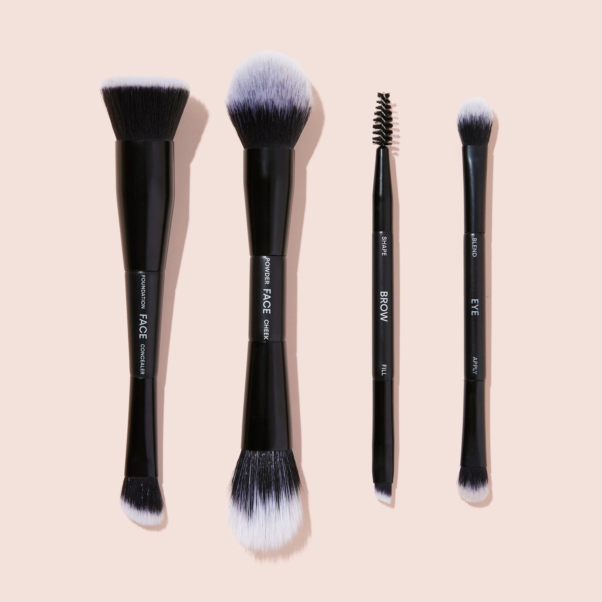 The Lip Bar Double Duty Dual Ended Face Makeup Brush Kit (4-Piece Set) ydc8d