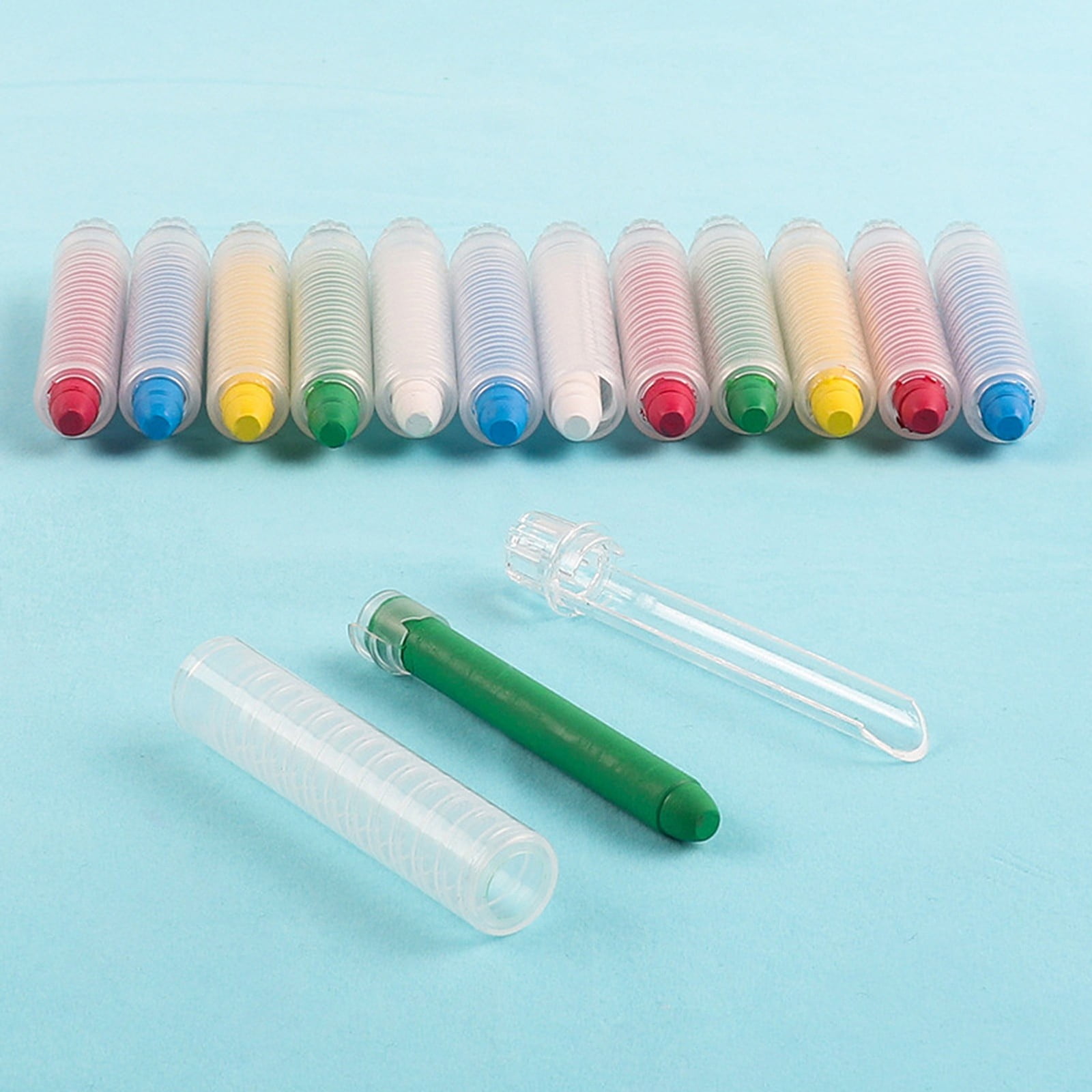 EJSYWBSS Adjustable Chalk Holder, Plastic Chalk Clip for Sidewalk and Workshop Marking (Clear, 3.54 x 0.59 in) 1xep1