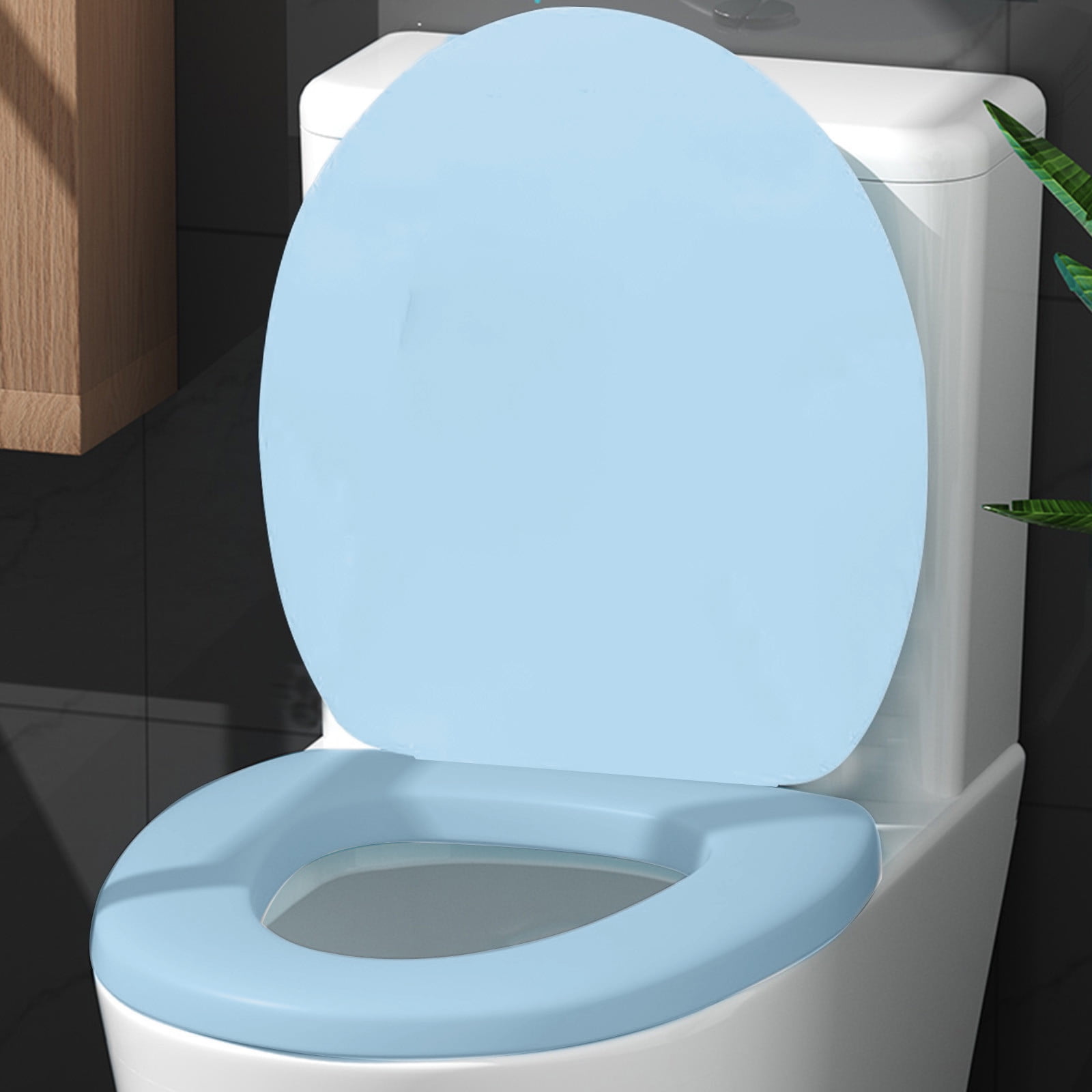 Tainini Round Toilet Seat, Quiet-Close Lid, Easy-Clean Surface (White, 13 in x 16 in) qkm22