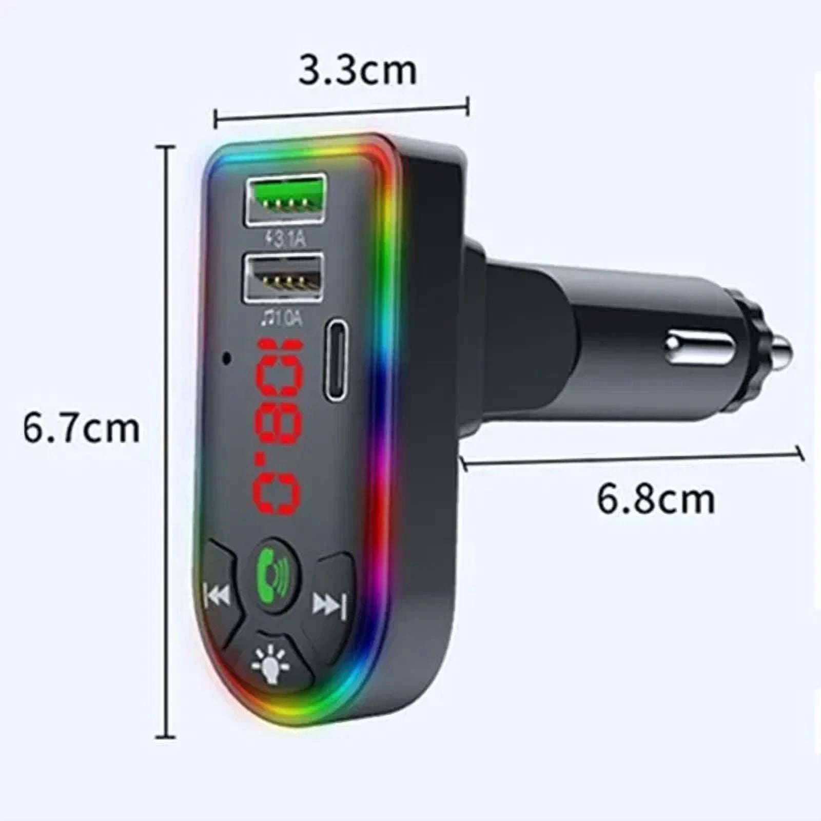 Rhea Car F7 Bluetooth FM Transmitter with Dual USB and Type-C PD Quick Charging Ports r9nx2