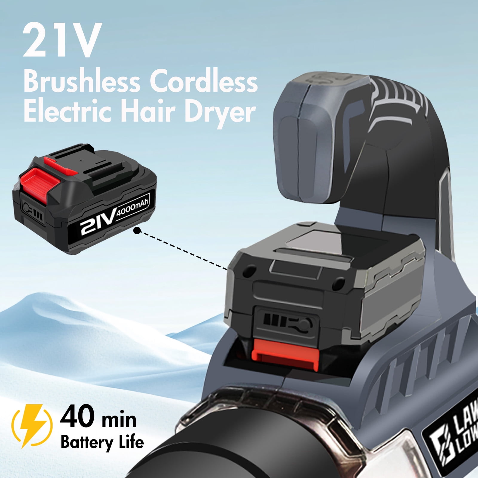 CATGOOD Cordless Leaf Blower with Brushless Motor, 374CFM High-Velocity Airflow, Includes 2x 4.0Ah Batteries and Fast Charger (Yellow, 2-Battery Pack) kbi02
