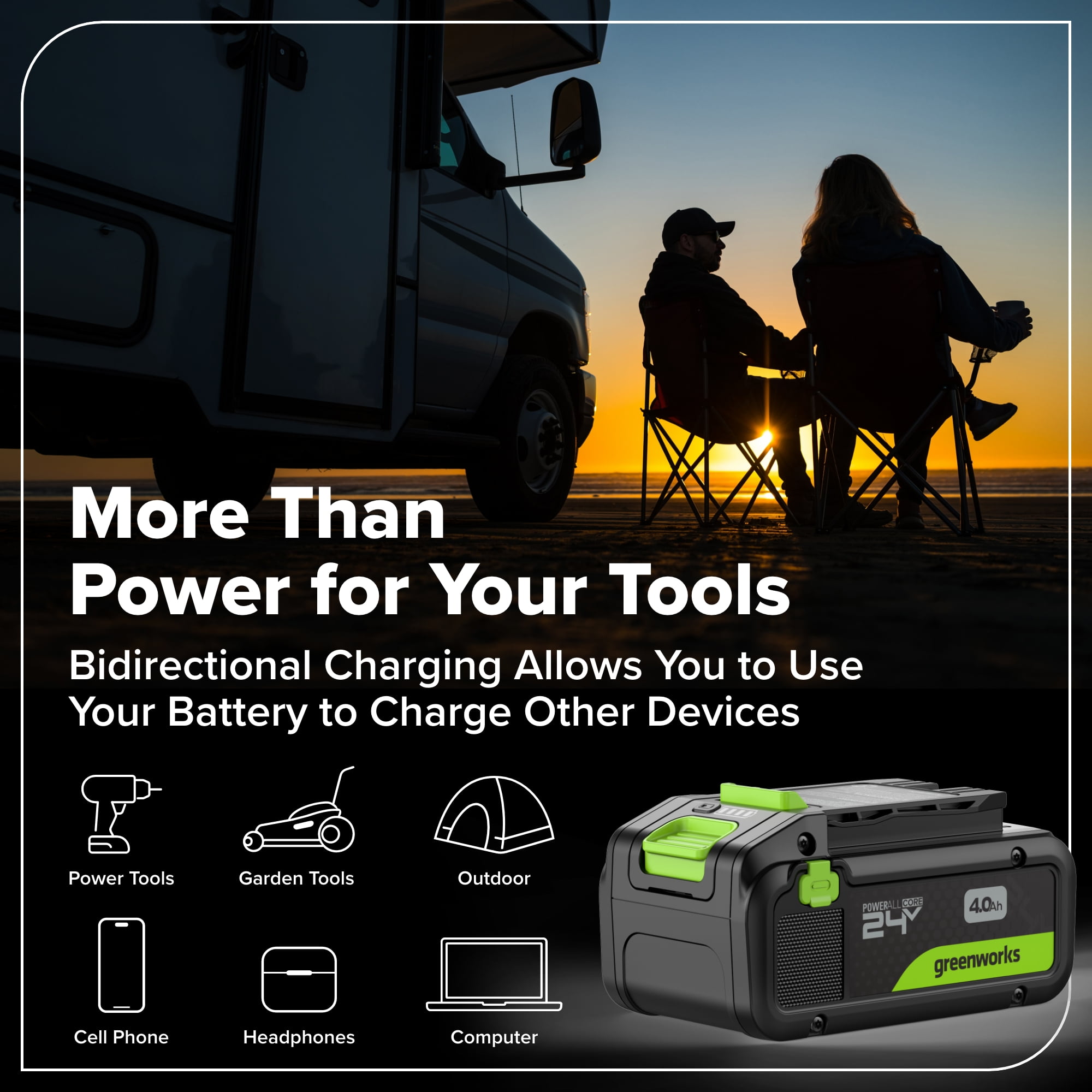 Greenworks 24V Cordless Brushless 4-Piece Power Tool Combo Kit with Drill, Impact Driver, Circular Saw, Flashlight, Batteries, and Charger (Green) gr6y7
