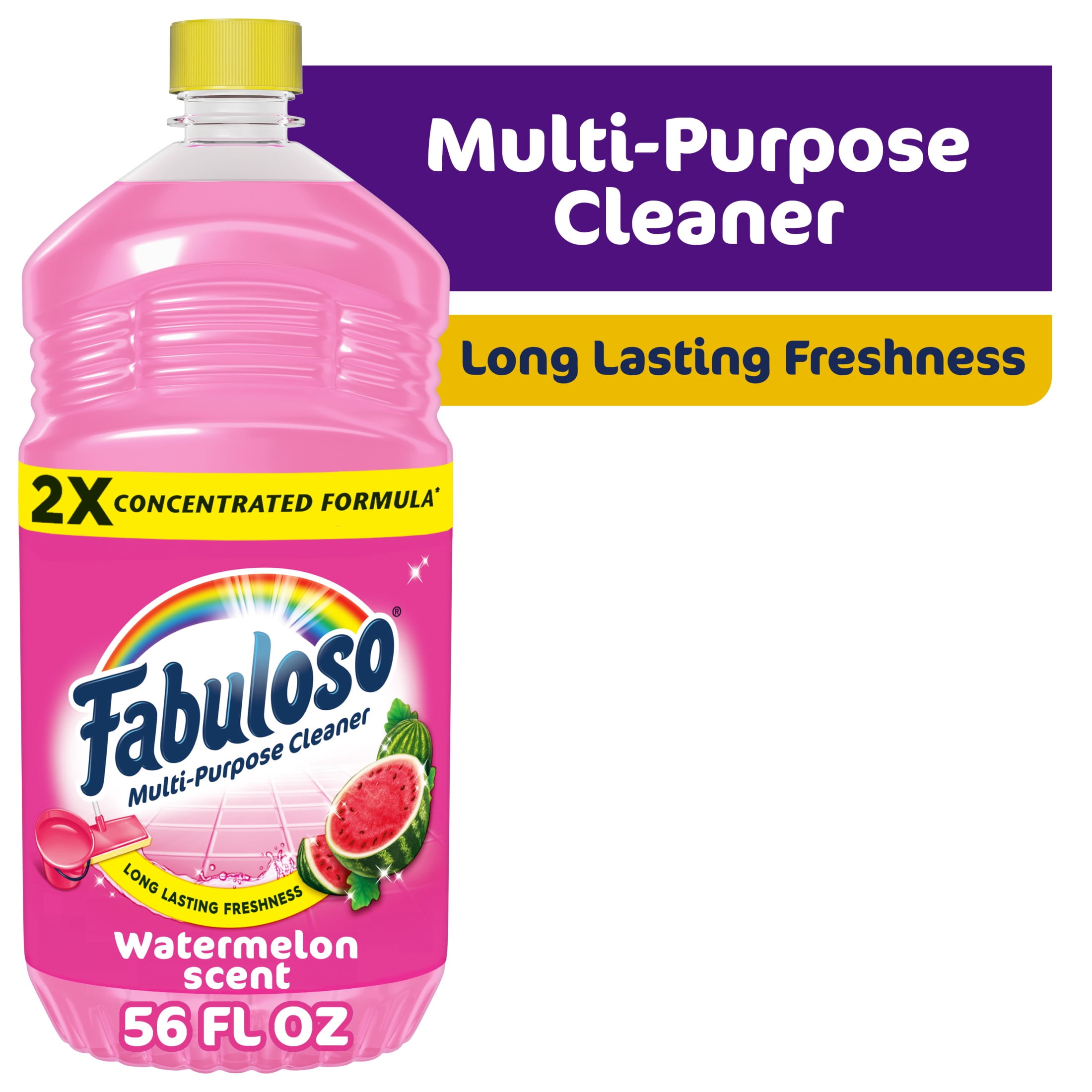 Fabuloso 2X Multi-Purpose Cleaner, Concentrated Surface & Floor Cleaner, Watermelon Scent (56 fl oz) 7ene5