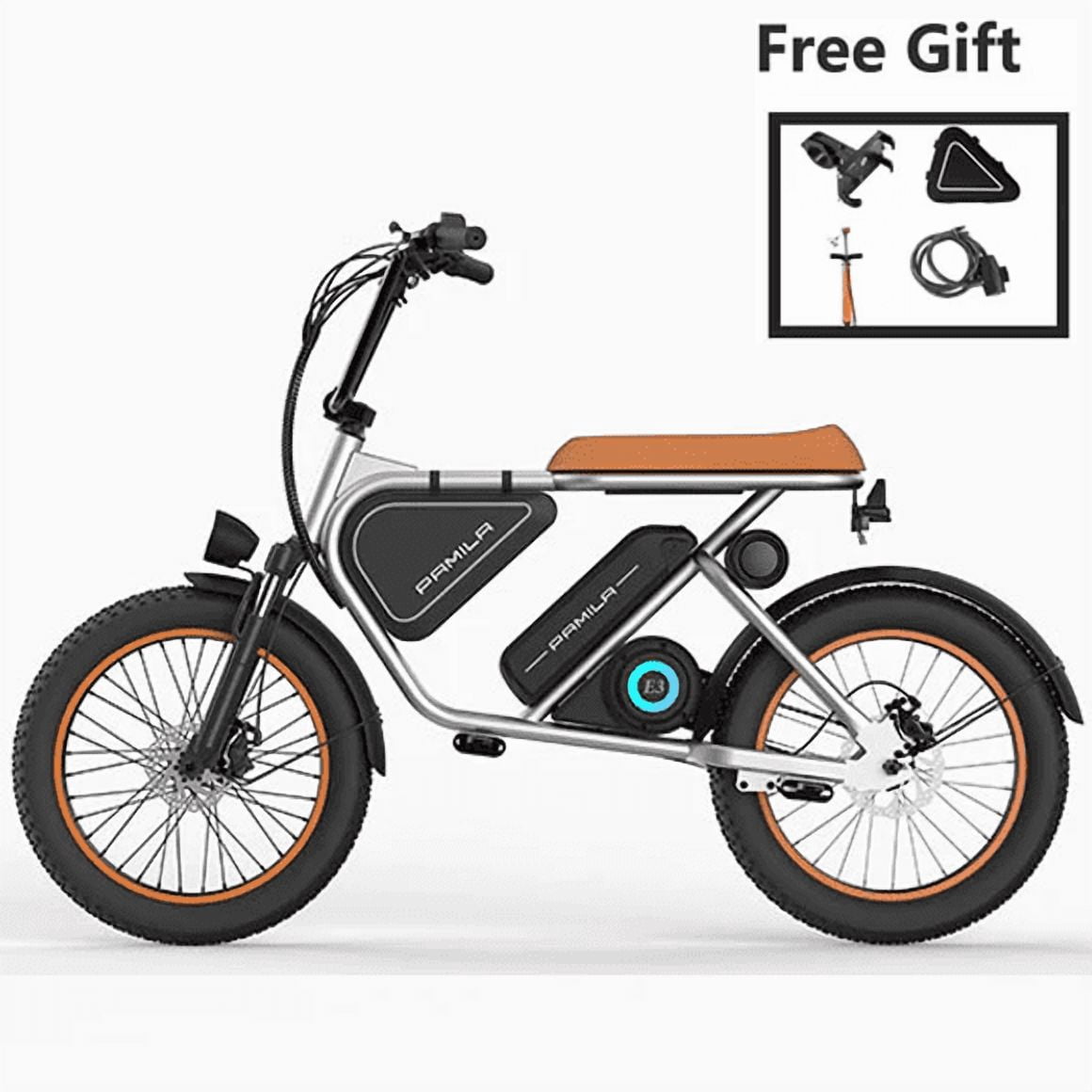 Pamila E3 Electric Dirt Bike, 1000W Mid-Drive Motor, All-Terrain Fat Tire E-Bike (White, 20 in) 5zojb