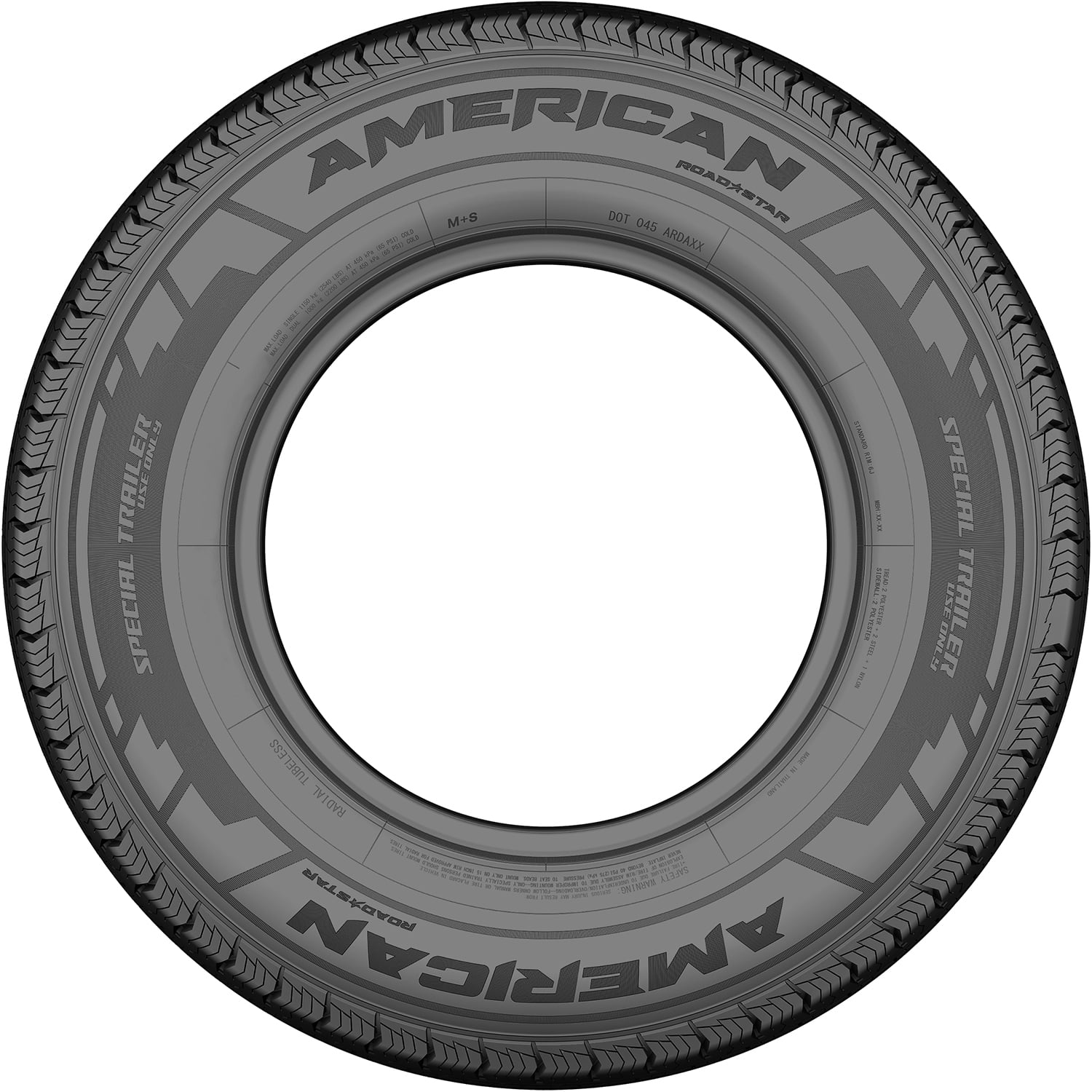 American Roadstar Special Trailer Tire ST185/80R13 (Load Range D, 8 Ply) wtsx4