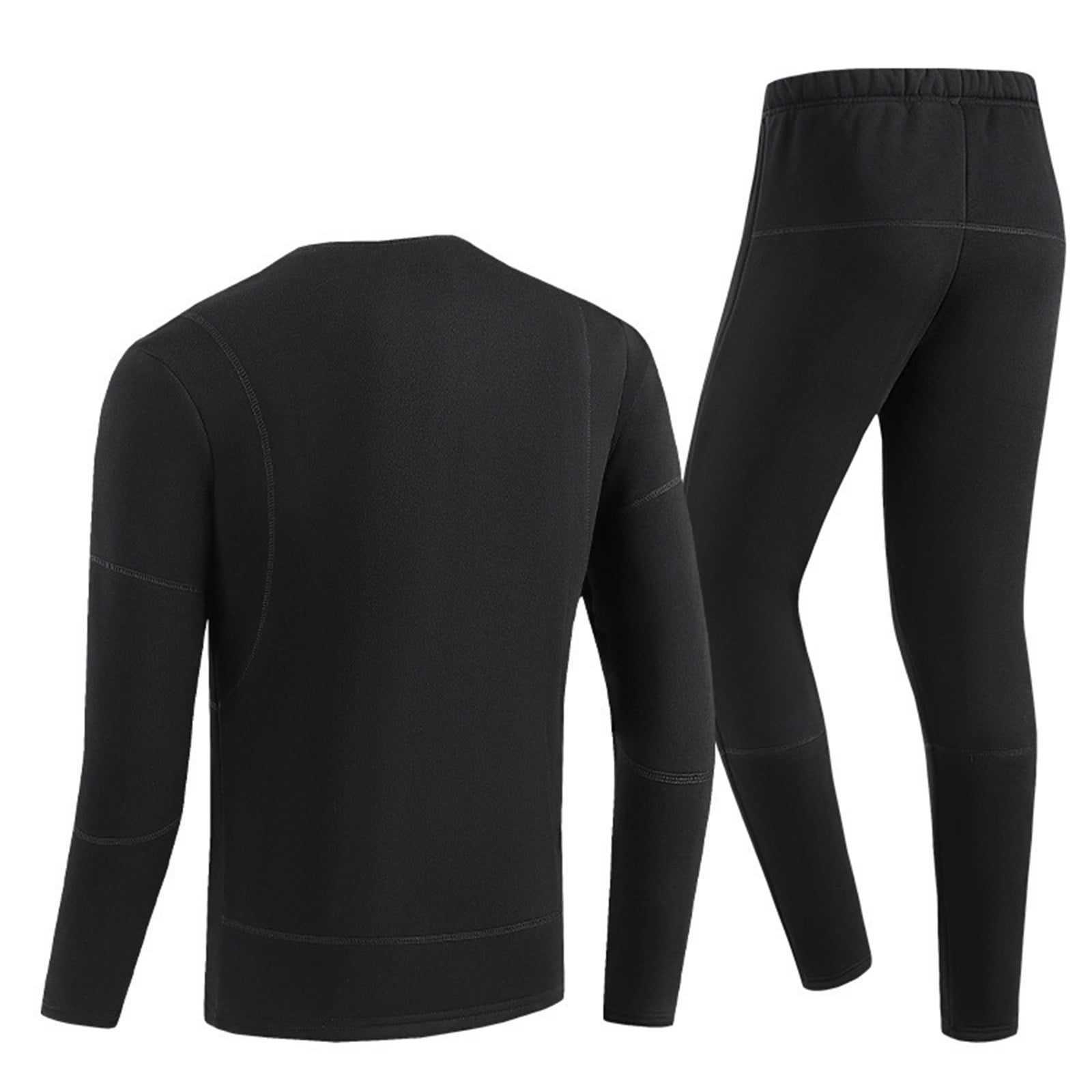 Letdown Men's Thermal Underwear Set Smart Heating Base Layer Long Johns (Black, L) lmk5m
