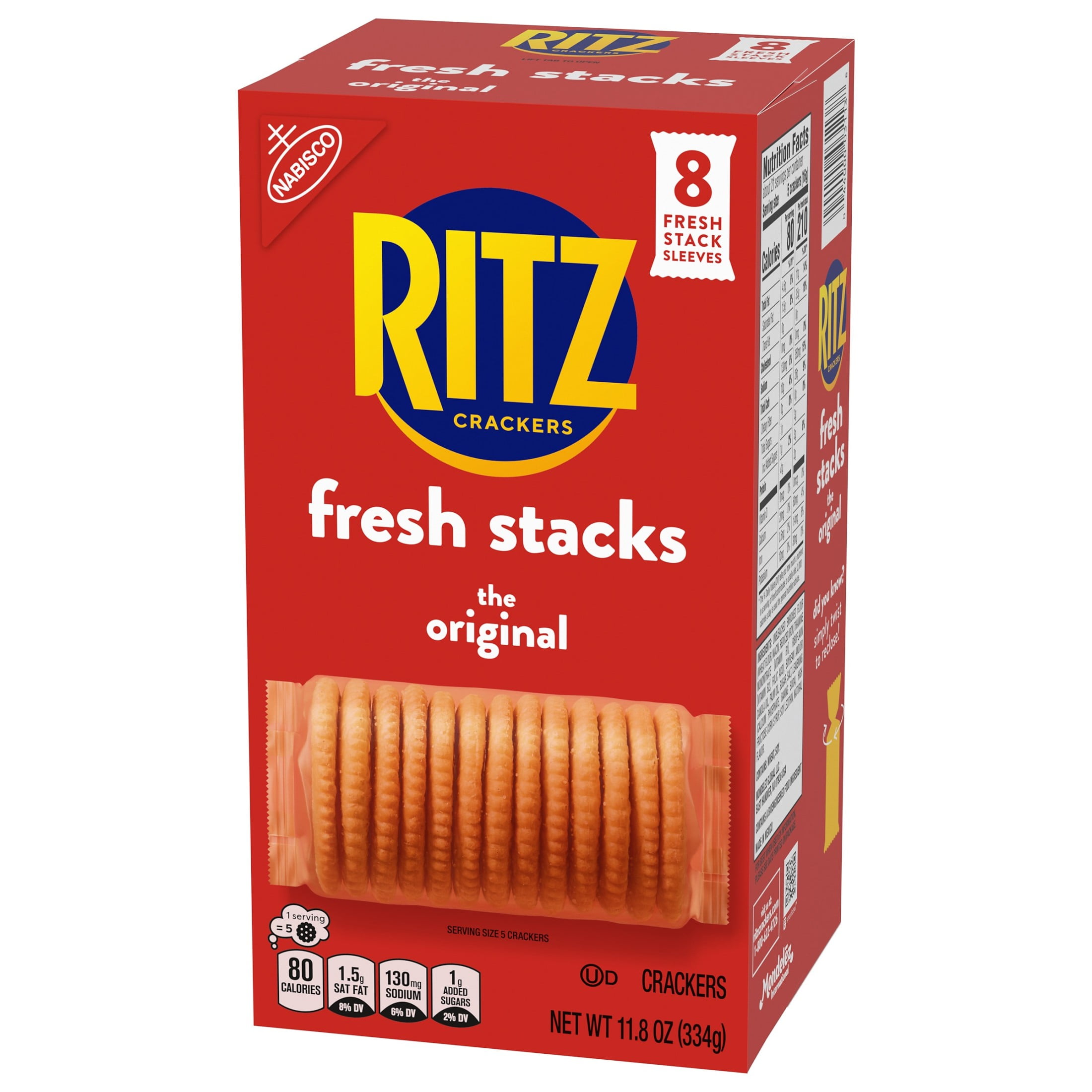 RITZ Fresh Stacks Original Crackers, Flaky Buttery Snack Crackers (11.8 oz, 8 Multi-Pack) w0sbu