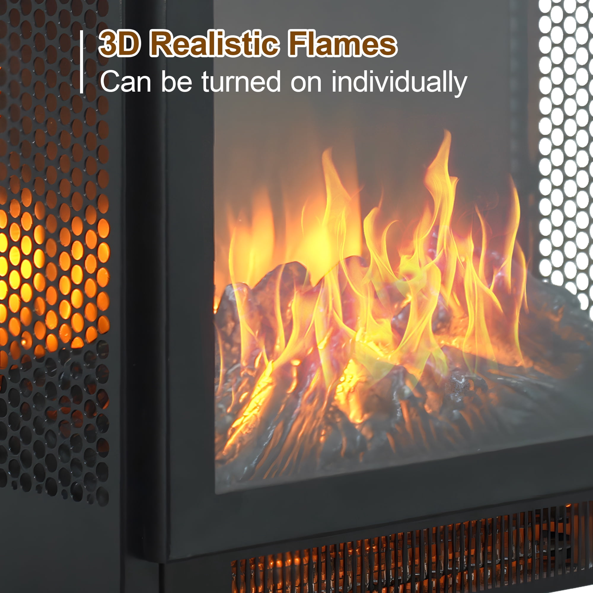 Seizeen Portable Electric Fireplace Heater with Remote Control (Black, 18 in) t8o8y