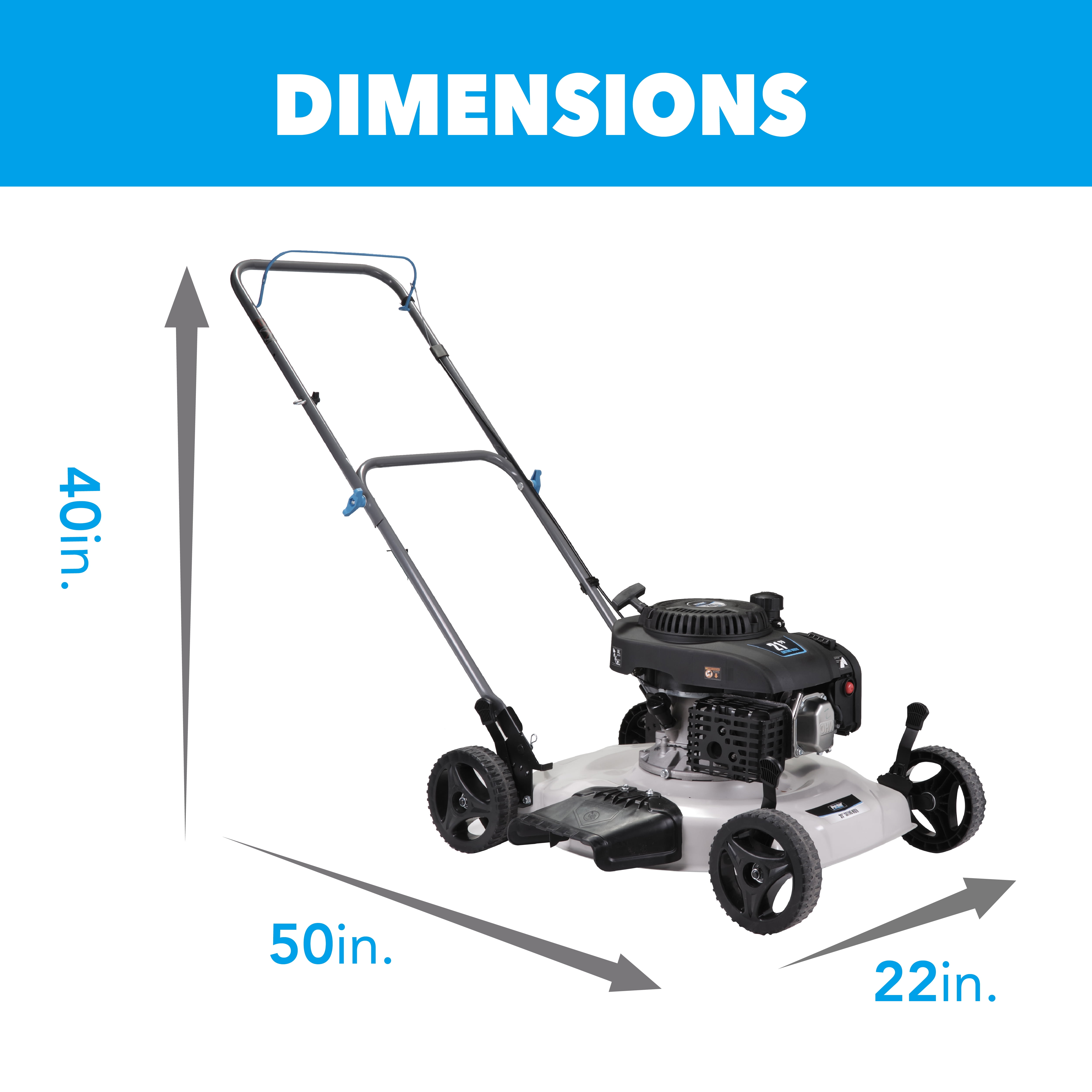 Pulsar 21 in Gas Push Lawn Mower with 200cc OHV Engine and Side Discharge (White, 21 in) nxful