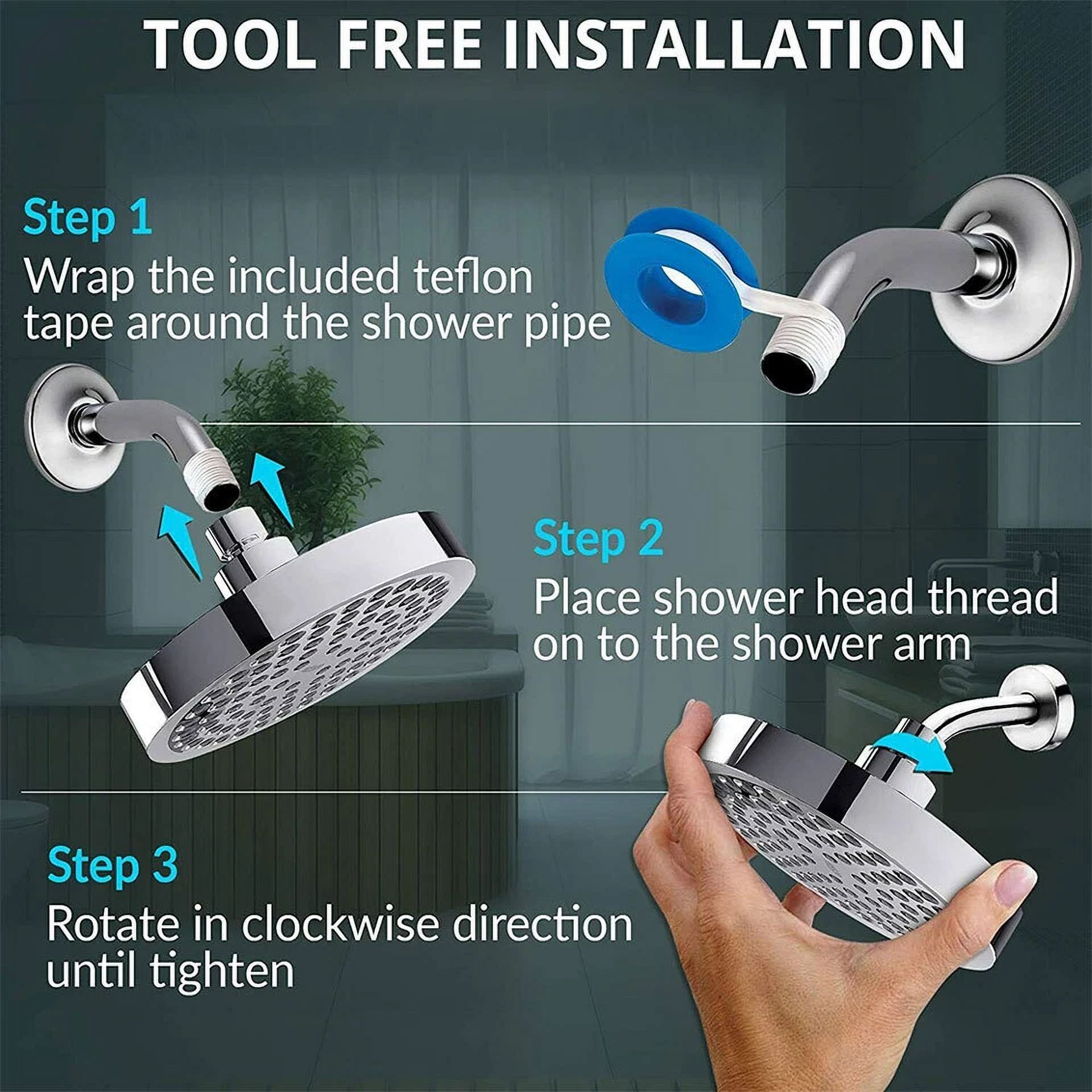 Flint High Pressure Rainfall Shower Head (6 in, Chrome) n8dq2