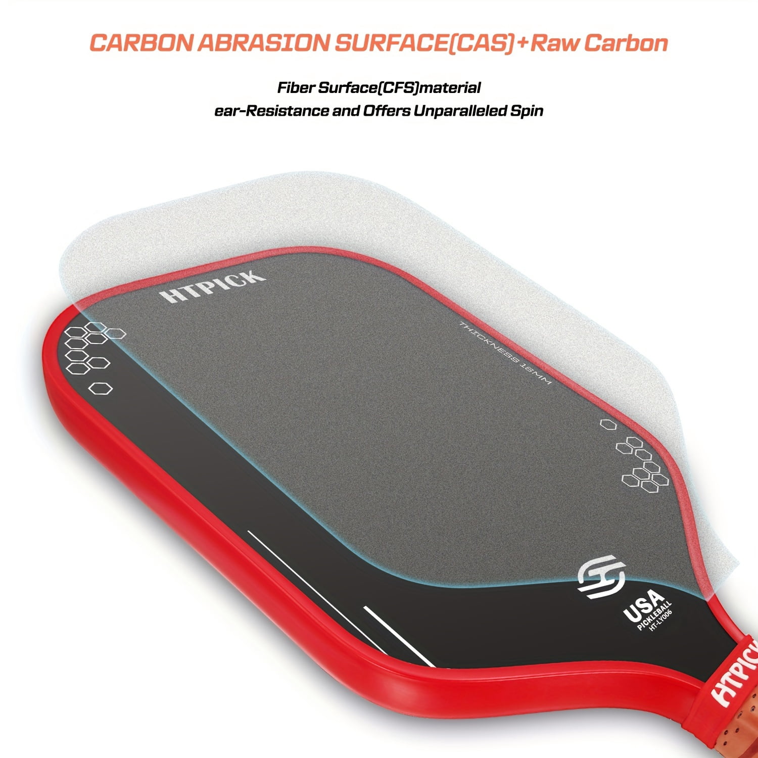 INCTUO Pickleball Paddle T700 Carbon Fiber Professional Power and Control (Black, 16mm) 4auq2
